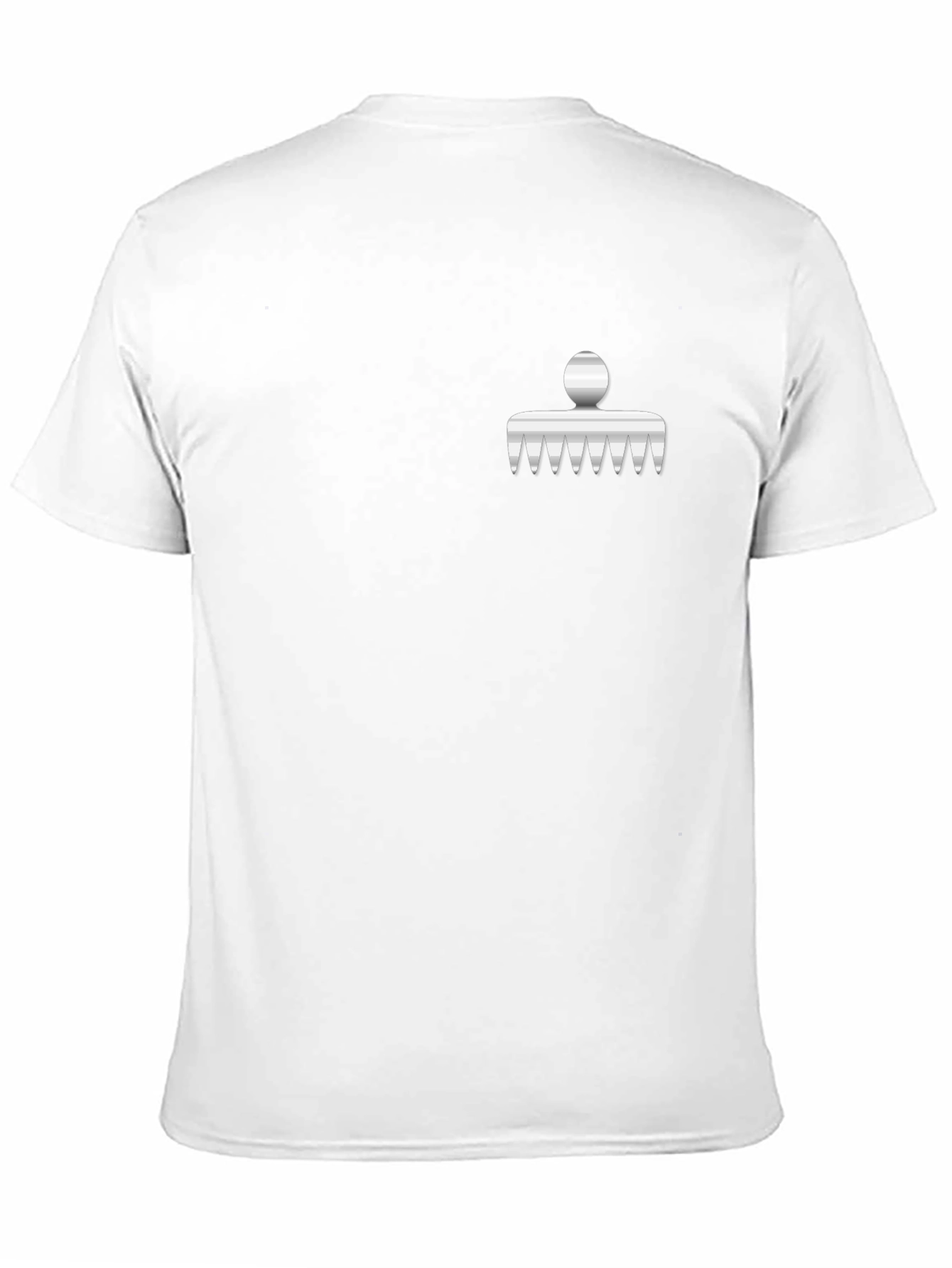 Mens Black Graphic Tee with Comb Design