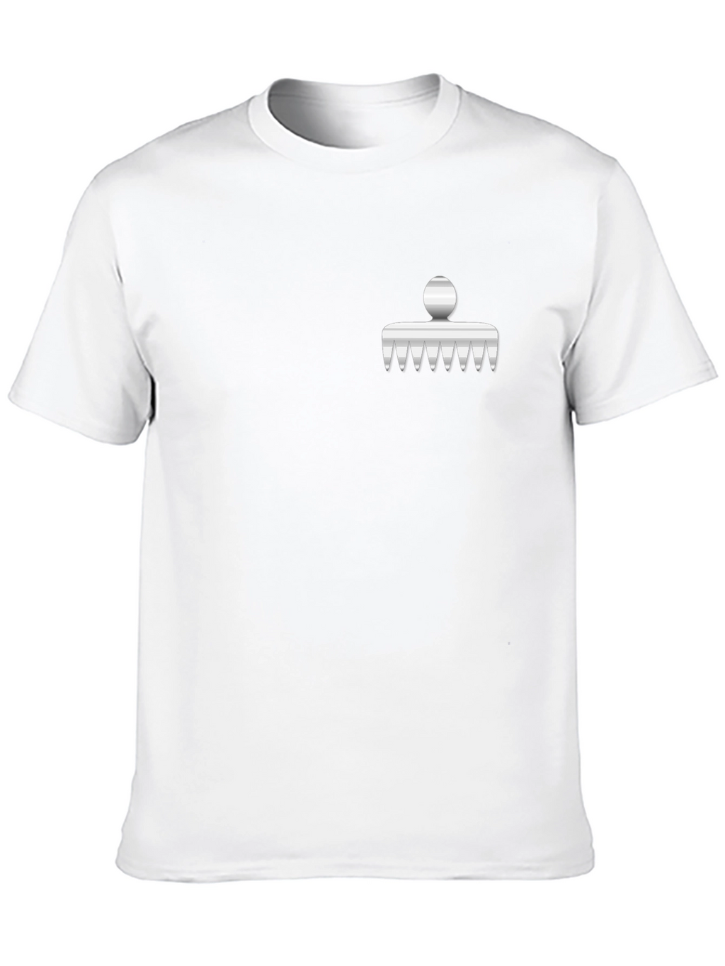 Mens Black Graphic Tee with Comb Design