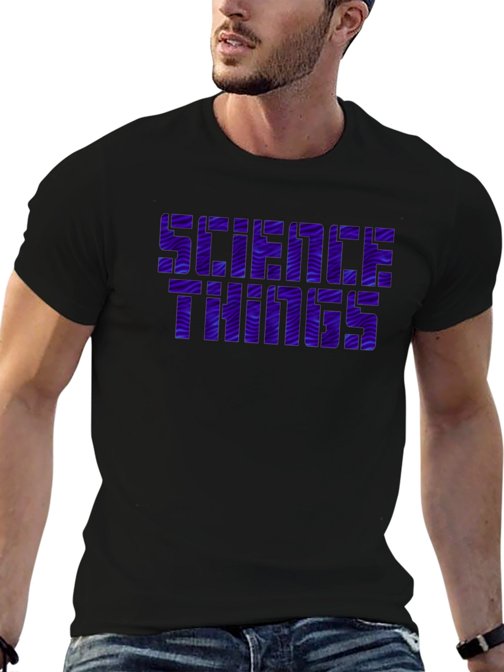Science Things Graphic Tee - Black Casual T-Shirt