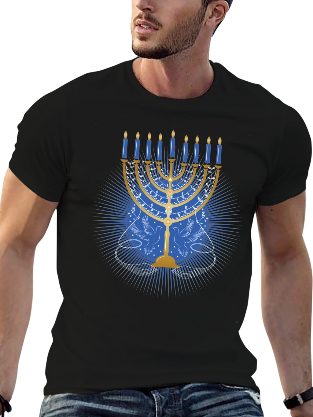 Hanukkah Menorah Graphic Tee