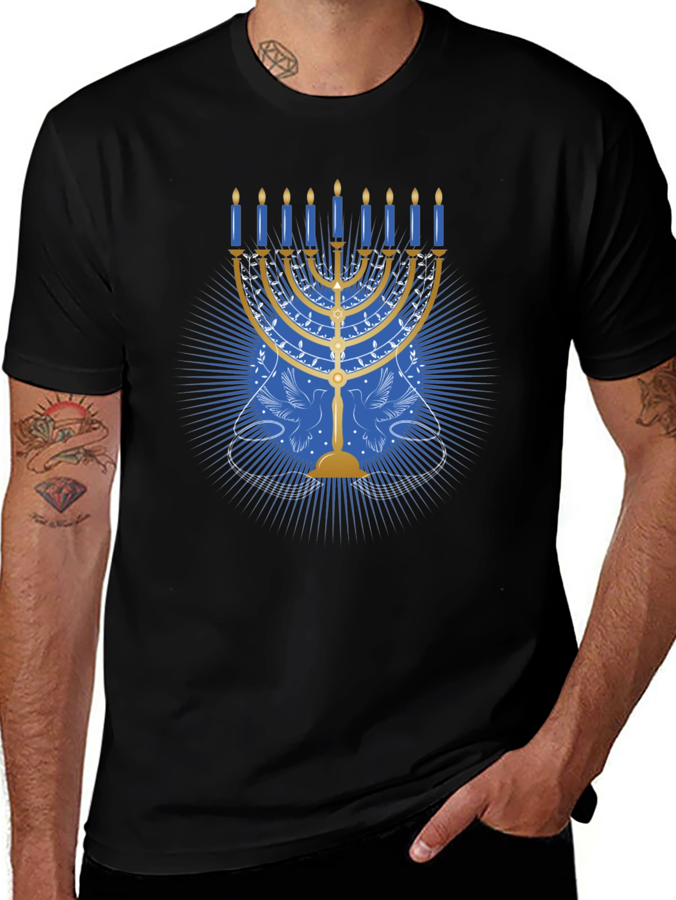 Hanukkah Menorah Graphic Tee