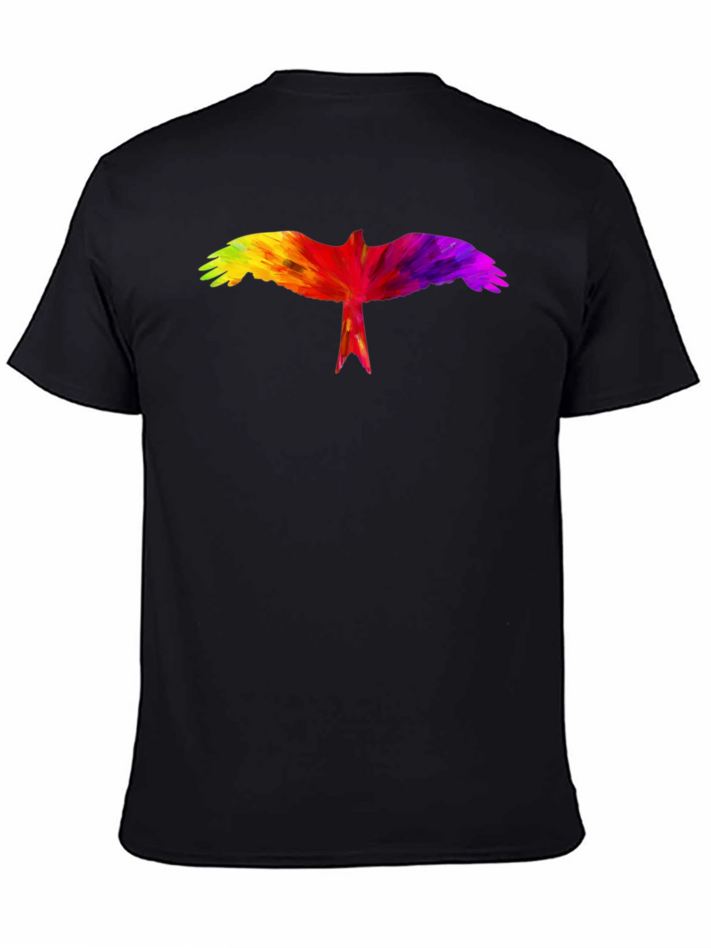 Rainbow Bird Graphic Black T-Shirt