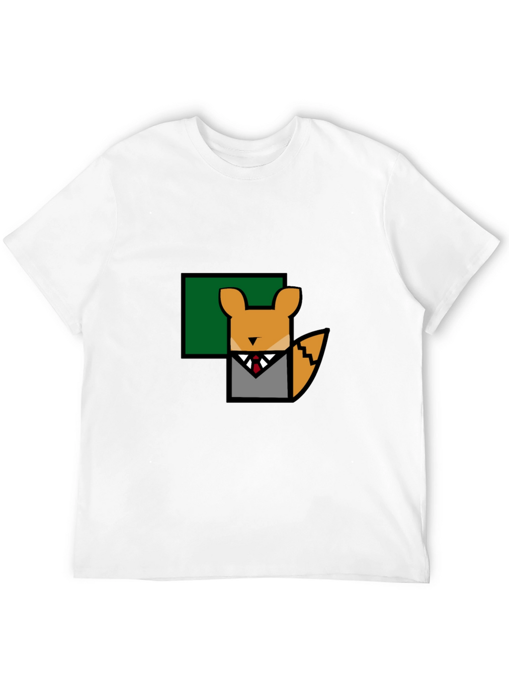 Fox in Suit T-Shirt - Geometric Design
