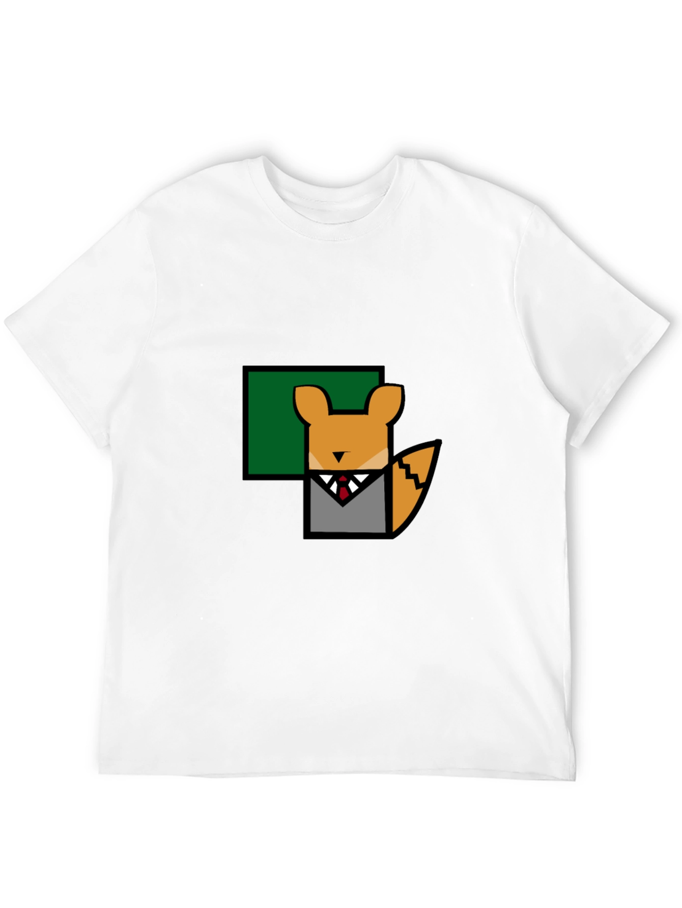 Fox in Suit T-Shirt - Geometric Design