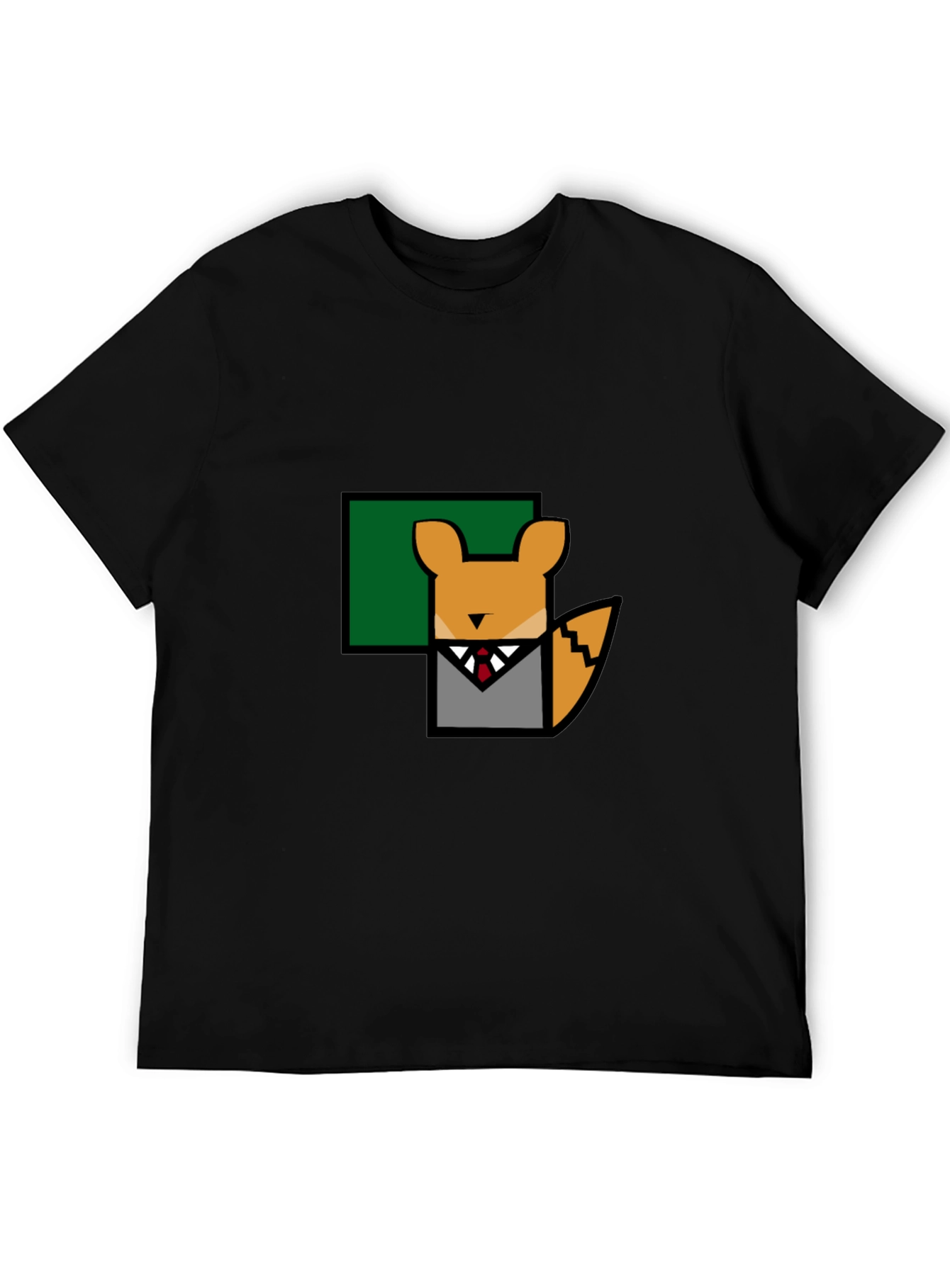 Fox in Suit T-Shirt - Geometric Design
