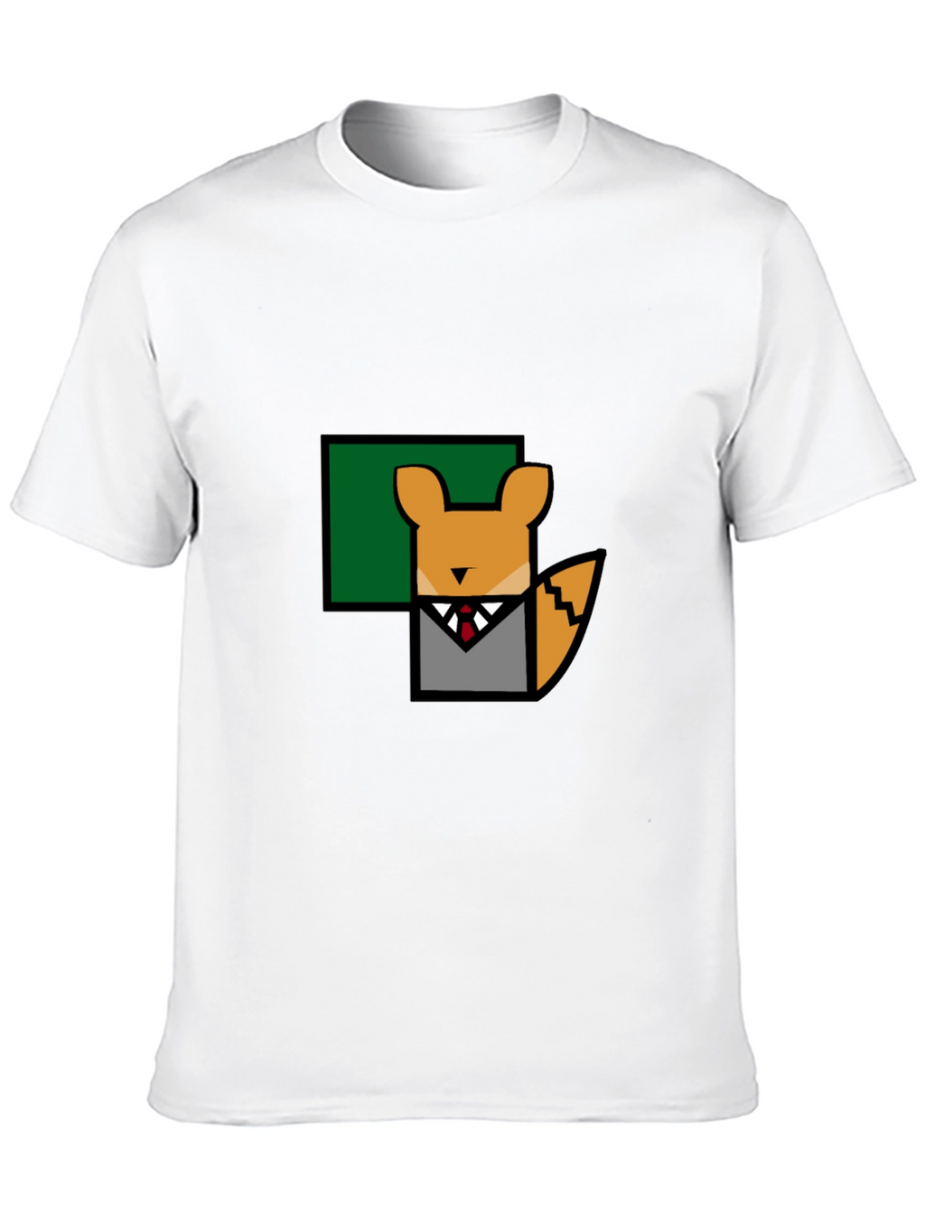 Fox in Suit T-Shirt - Geometric Design