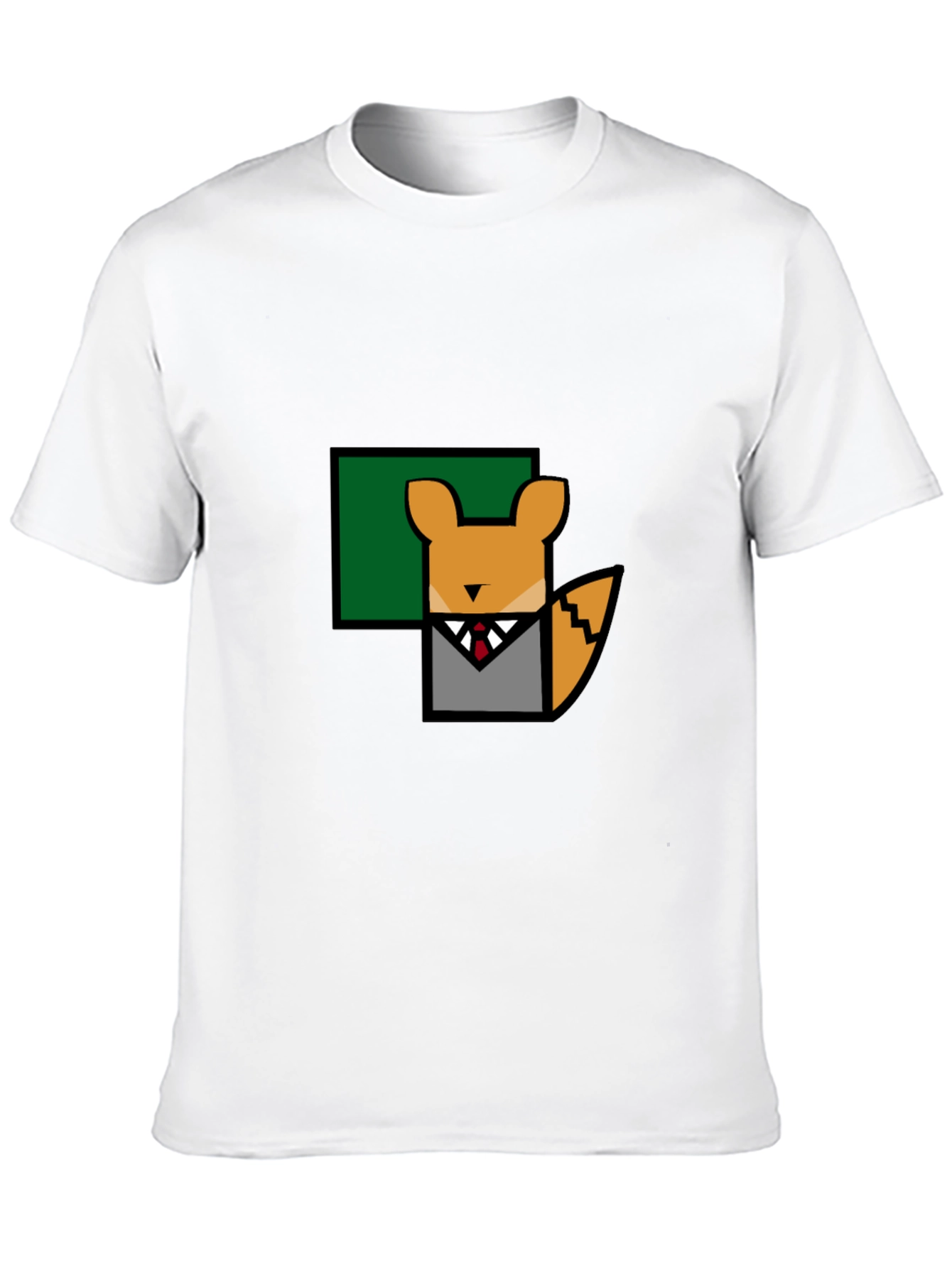 Fox in Suit T-Shirt - Geometric Design