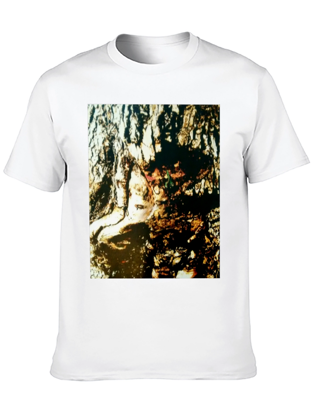 Abstract Face Print Black T-Shirt