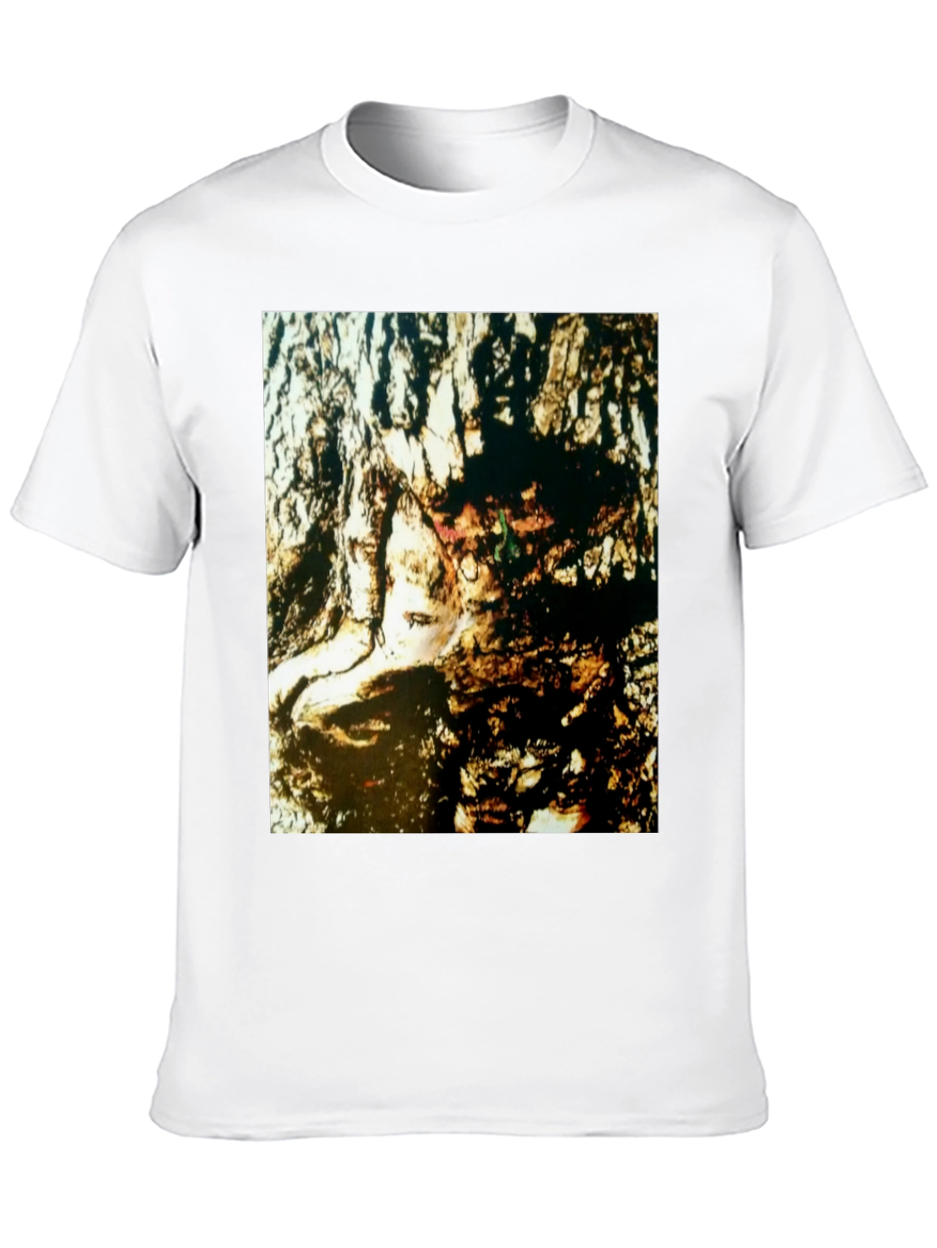 Abstract Face Print Black T-Shirt