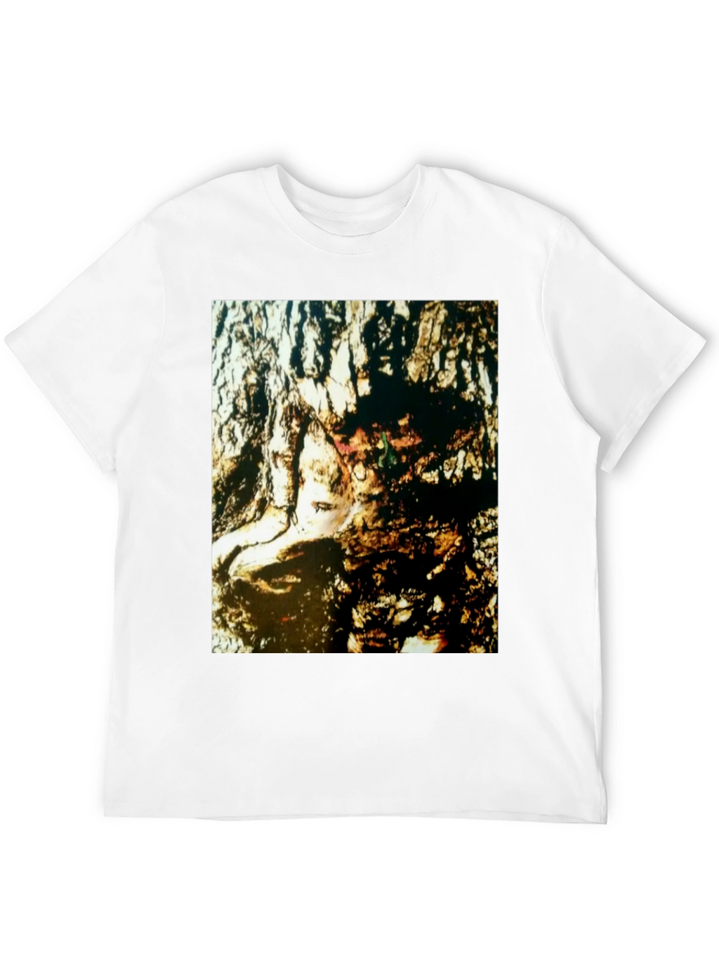 Abstract Face Print Black T-Shirt