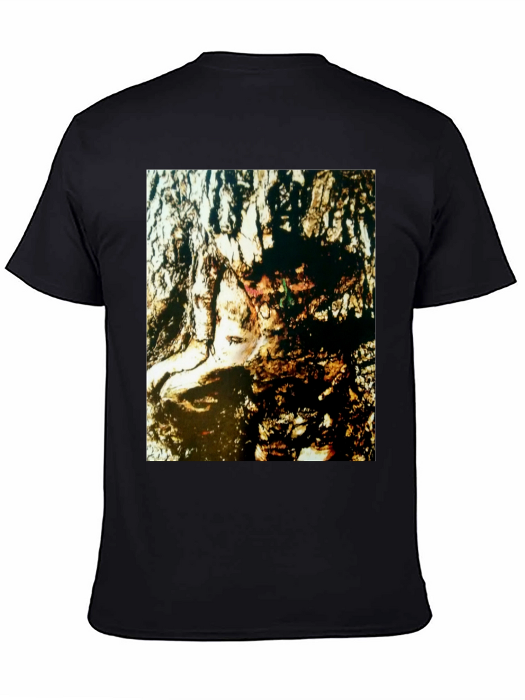 Abstract Face Print Black T-Shirt