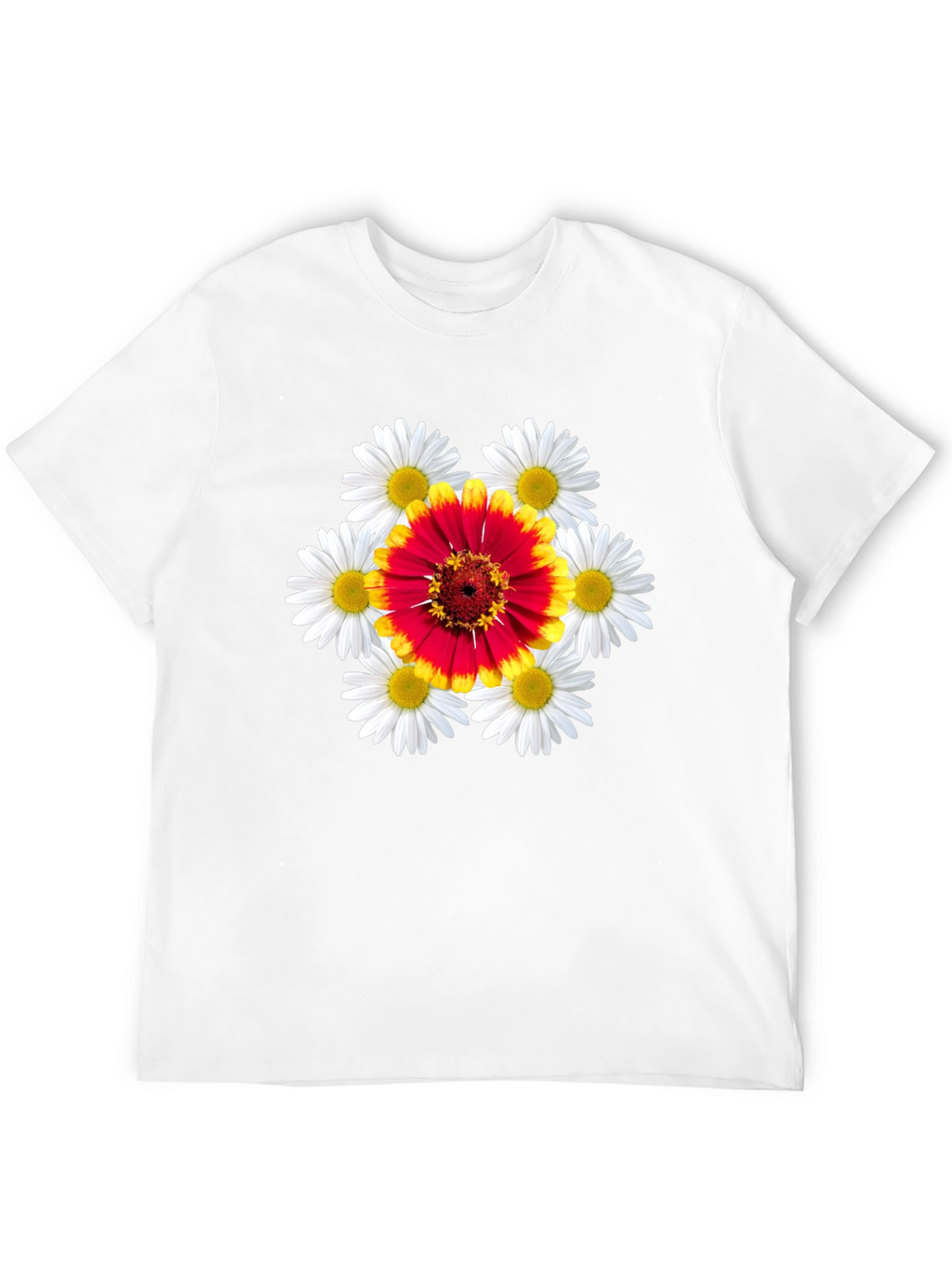 Floral Burst Graphic Tee - Black Cotton T-Shirt