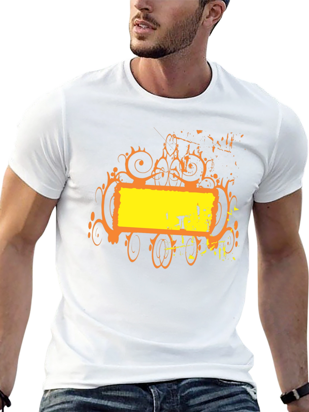 Abstract Graphic T-Shirt - Black