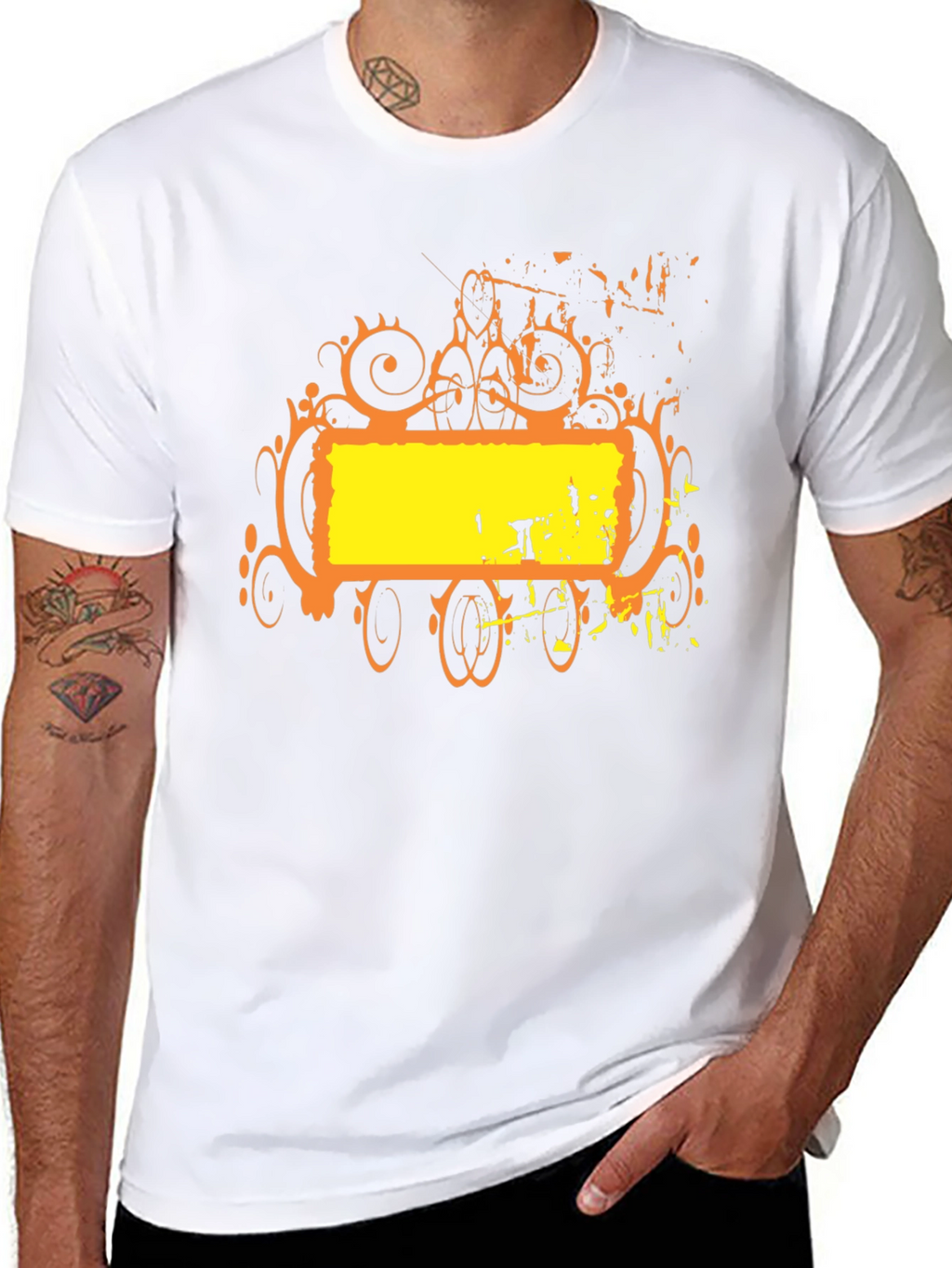 Abstract Graphic T-Shirt - Black