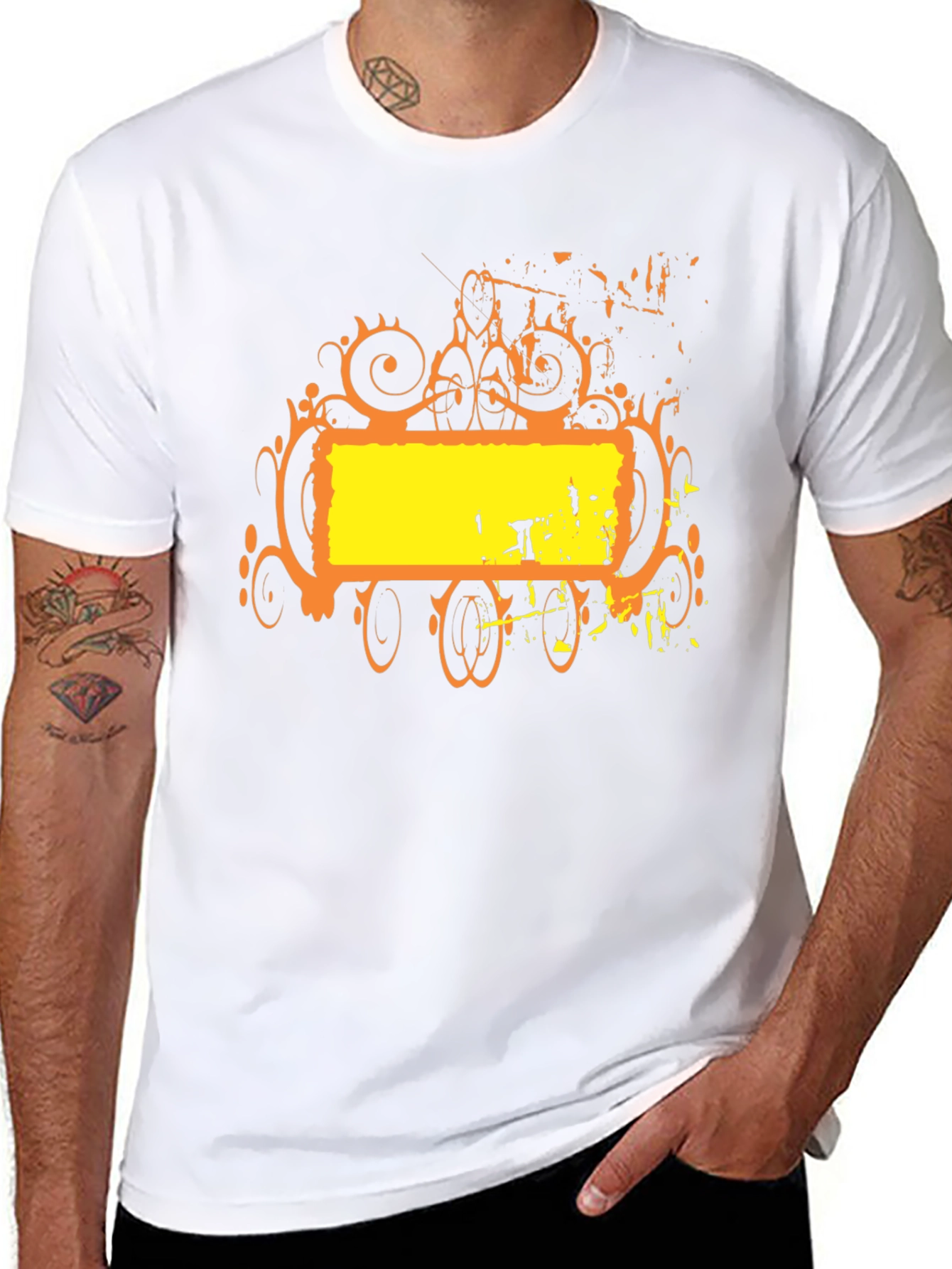 Abstract Graphic T-Shirt - Black