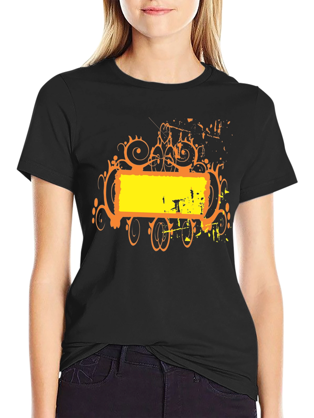Abstract Graphic T-Shirt - Black