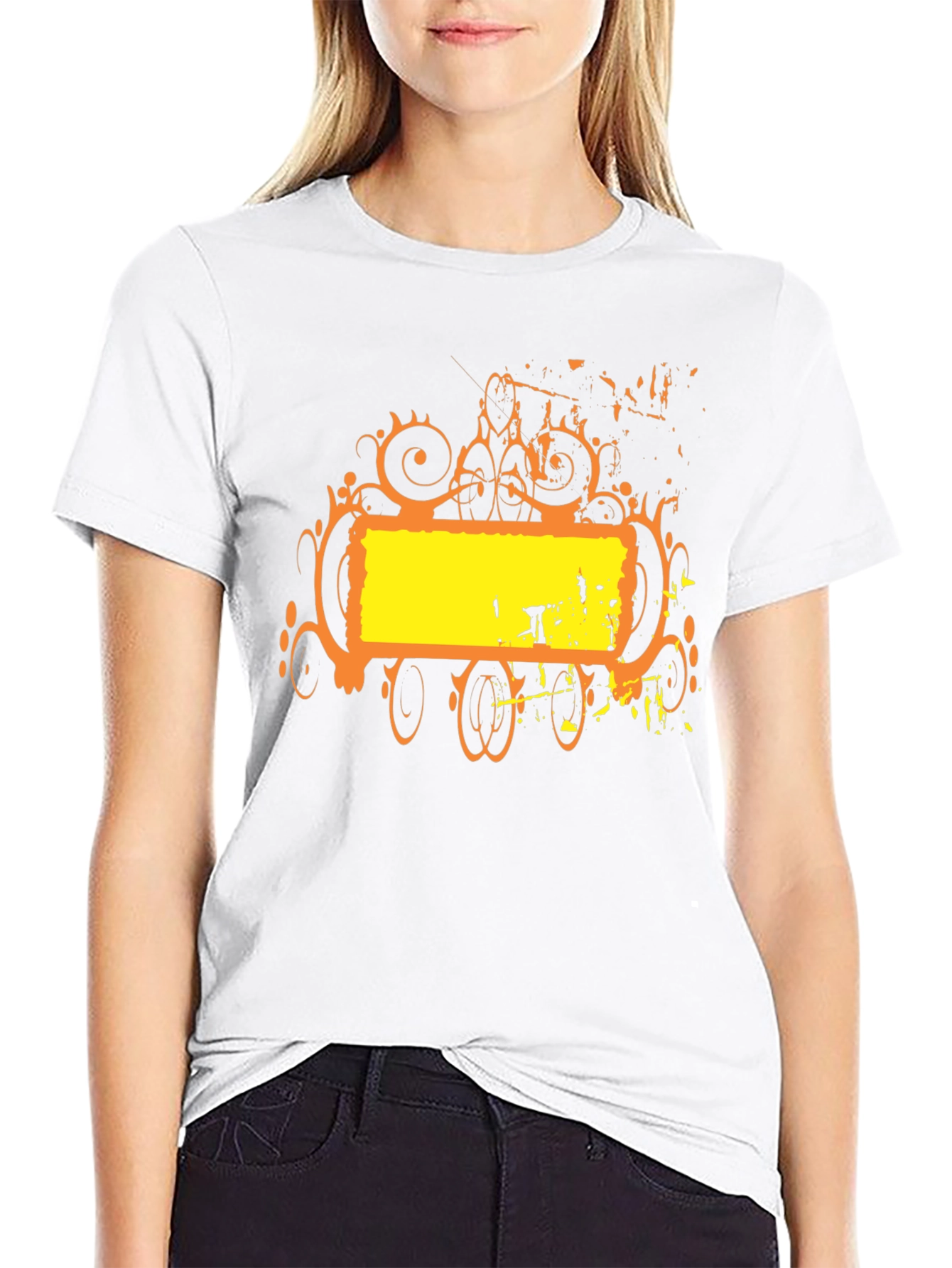 Abstract Graphic T-Shirt - Black