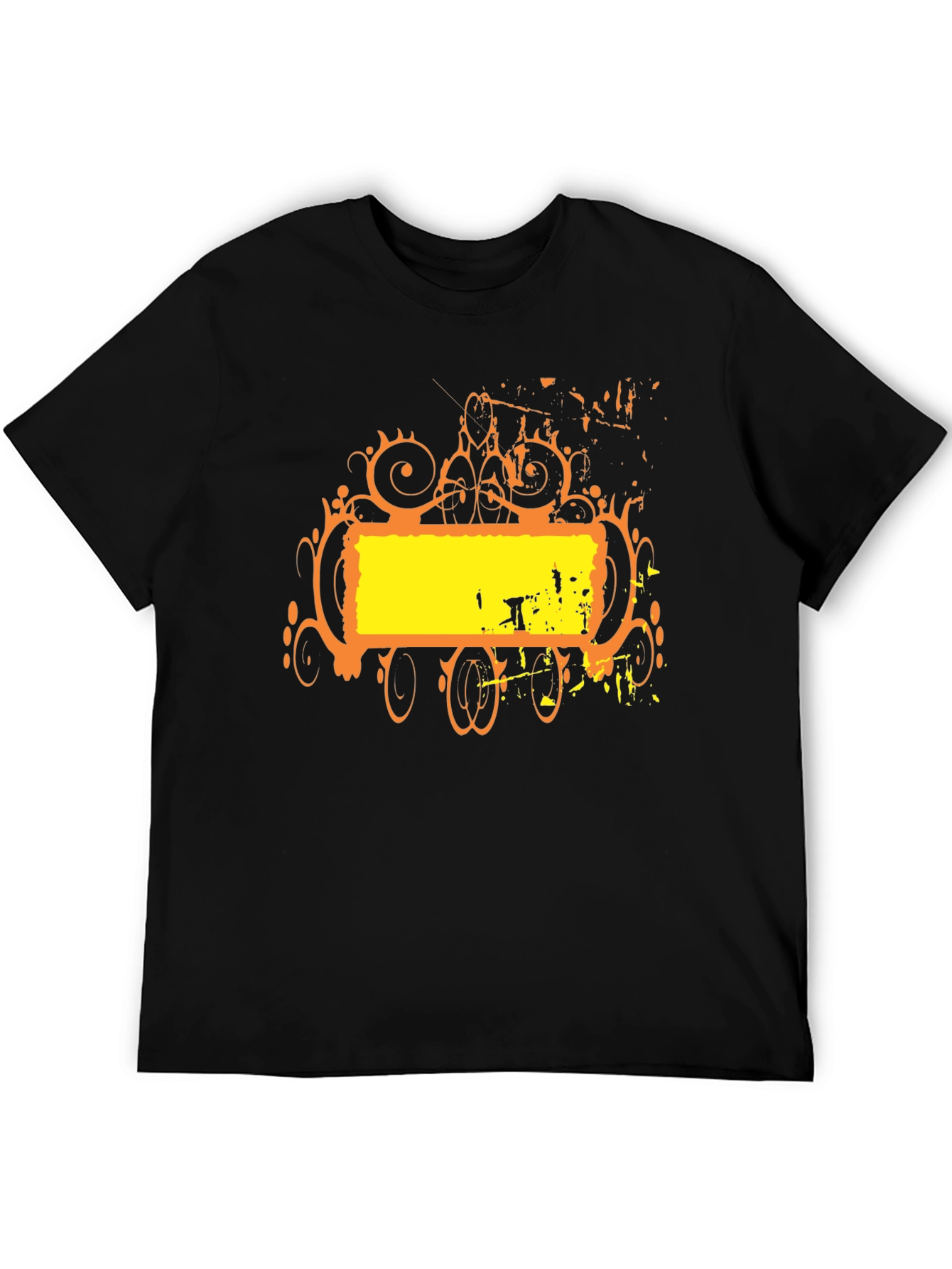 Abstract Graphic T-Shirt - Black