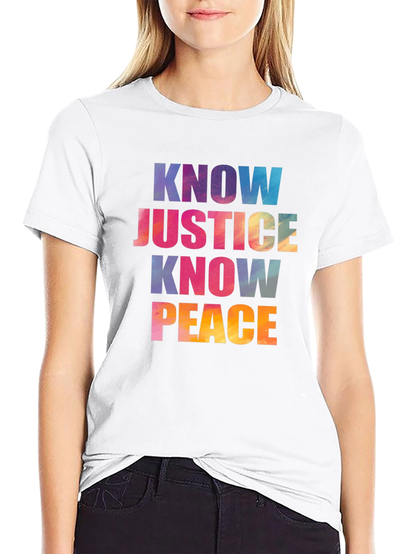 Know Justice Know Peace Graphic T-Shirt
