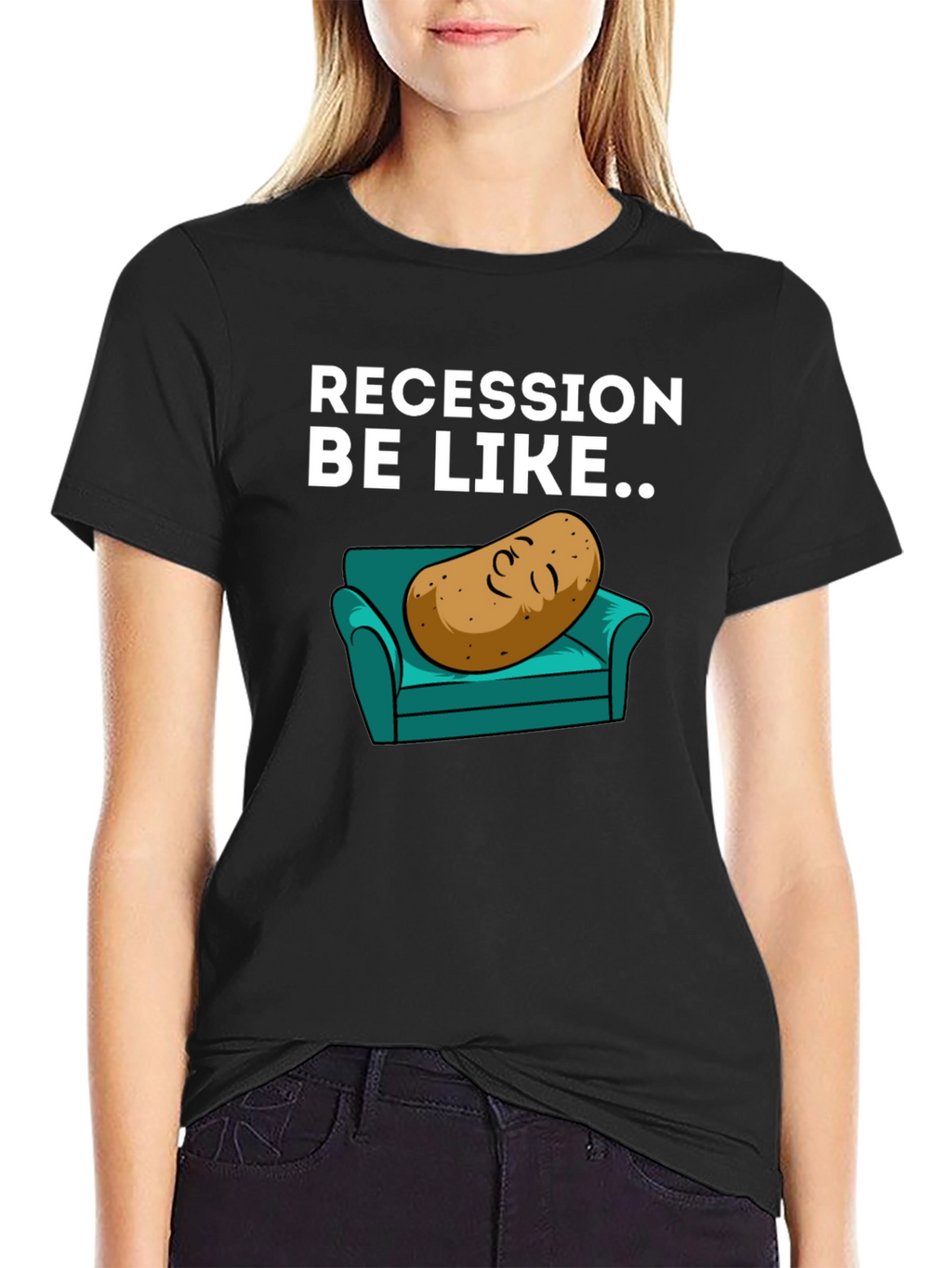 Recession Potato on Couch Graphic Tee