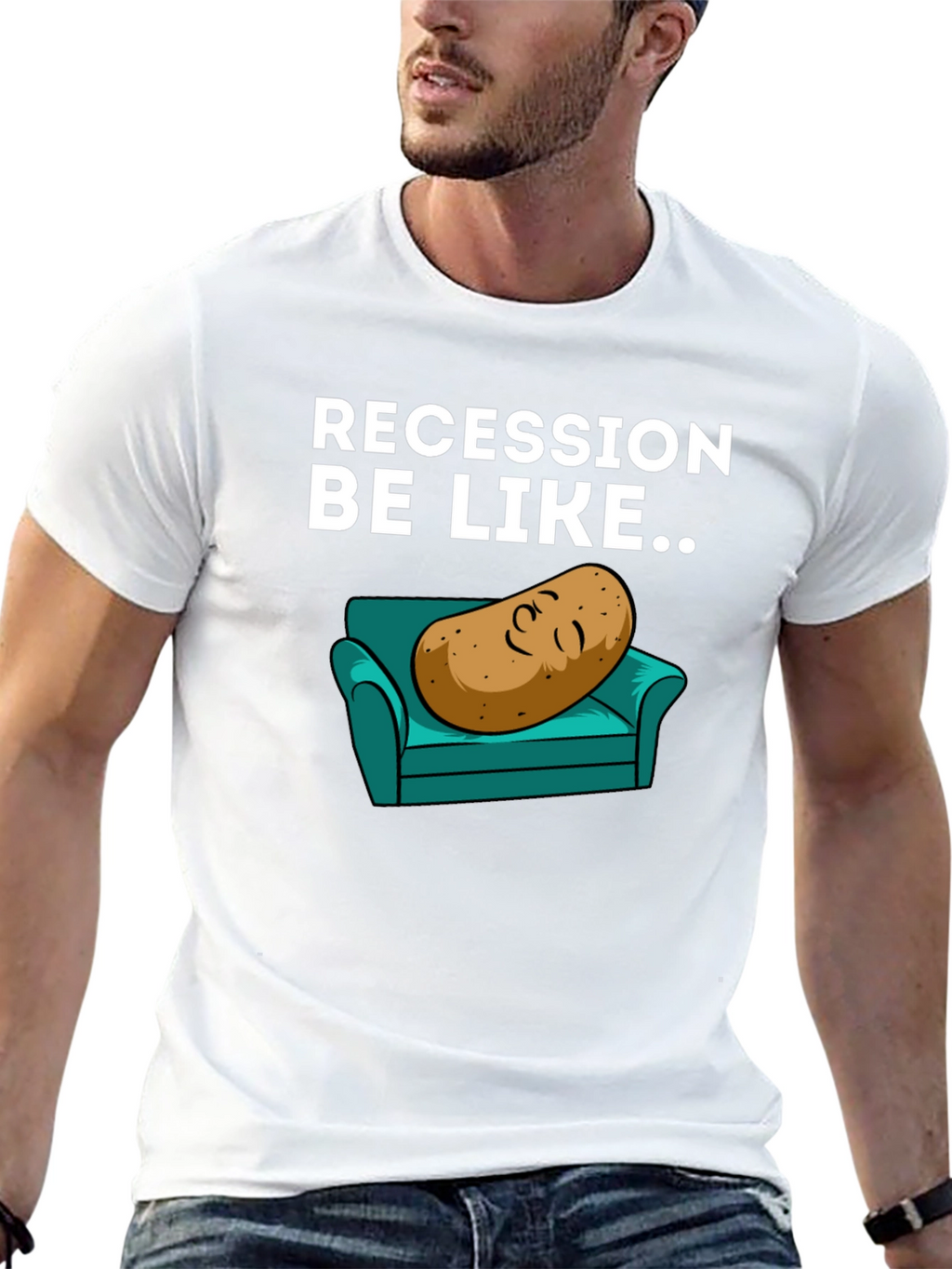 Recession Potato on Couch Graphic Tee