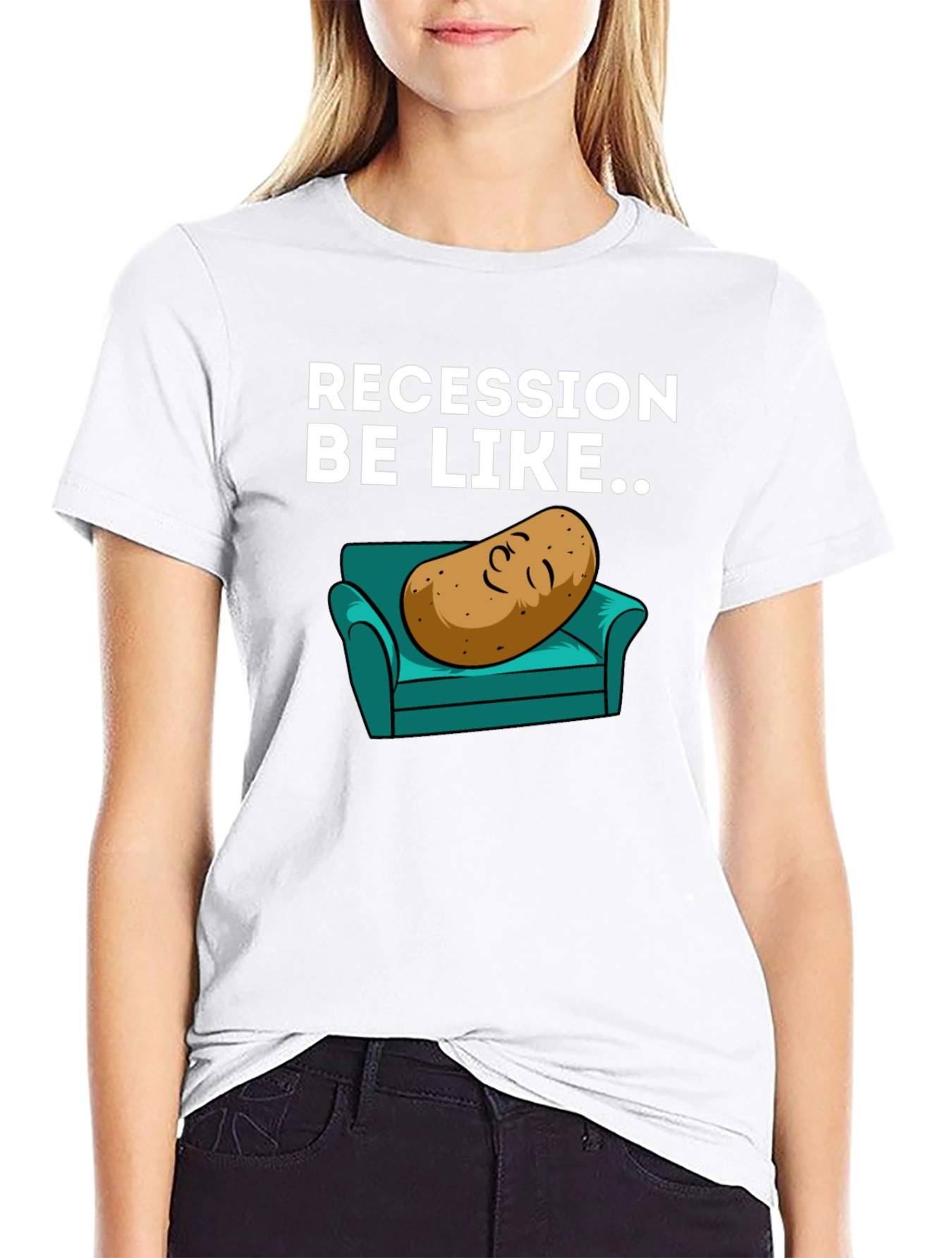 Recession Potato on Couch Graphic Tee