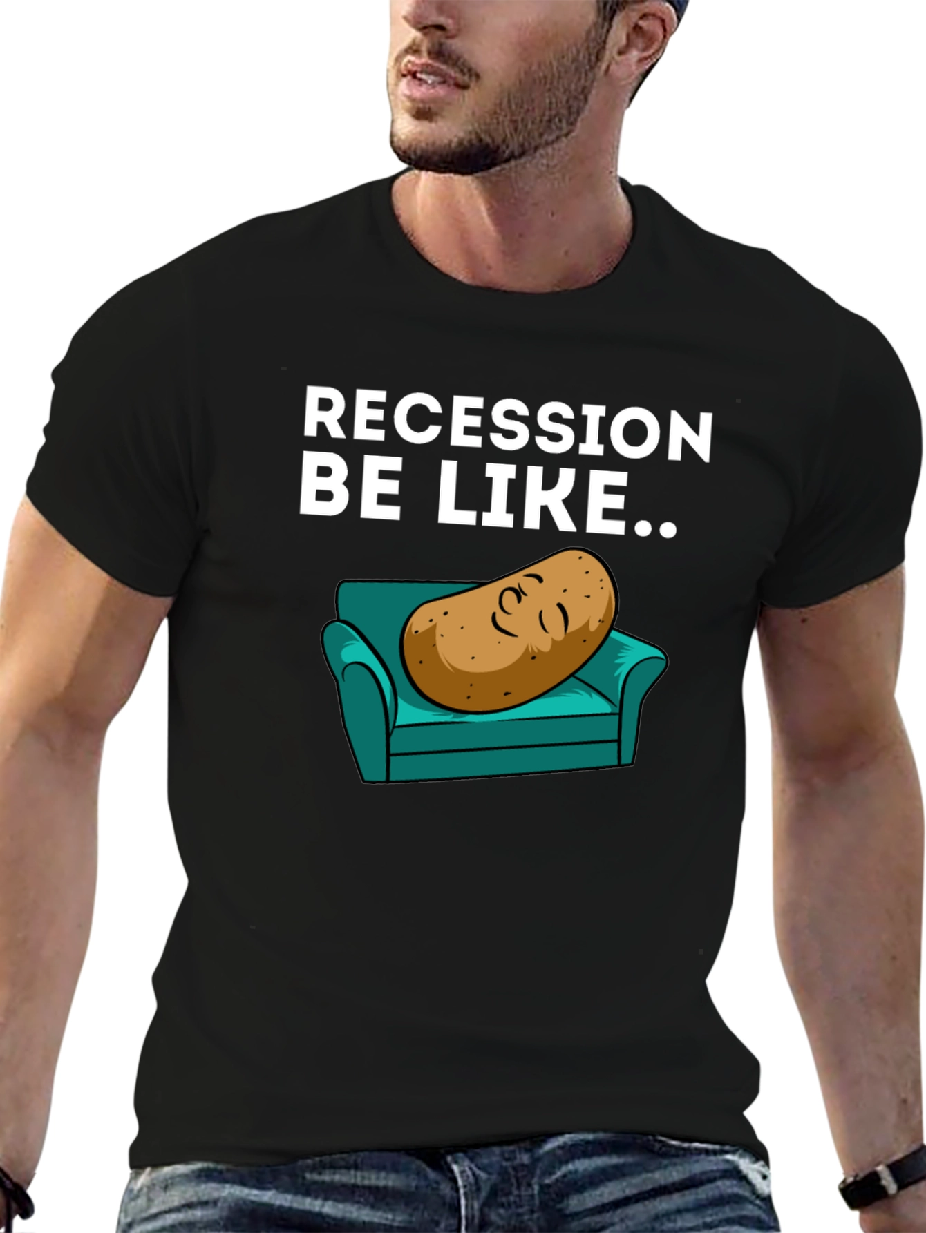 Recession Potato on Couch Graphic Tee