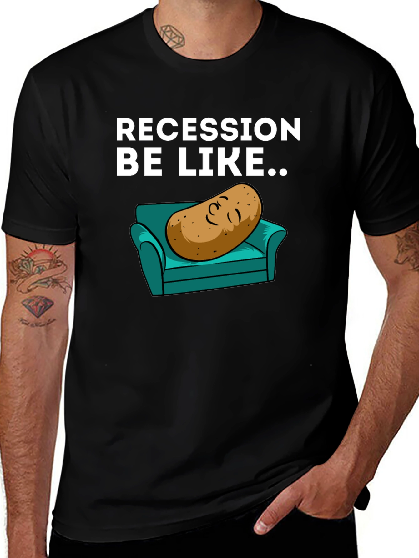 Recession Potato on Couch Graphic Tee