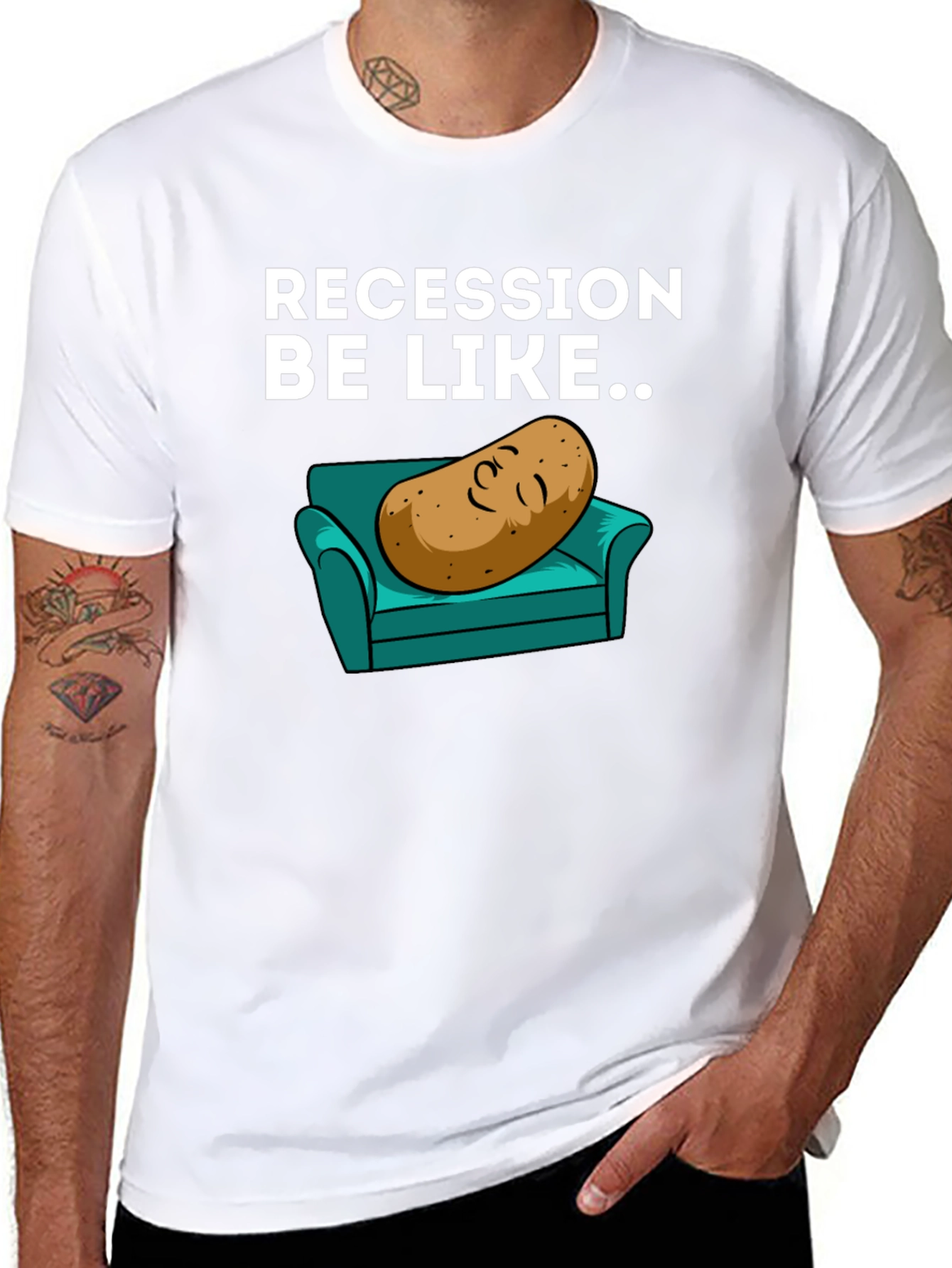 Recession Potato on Couch Graphic Tee