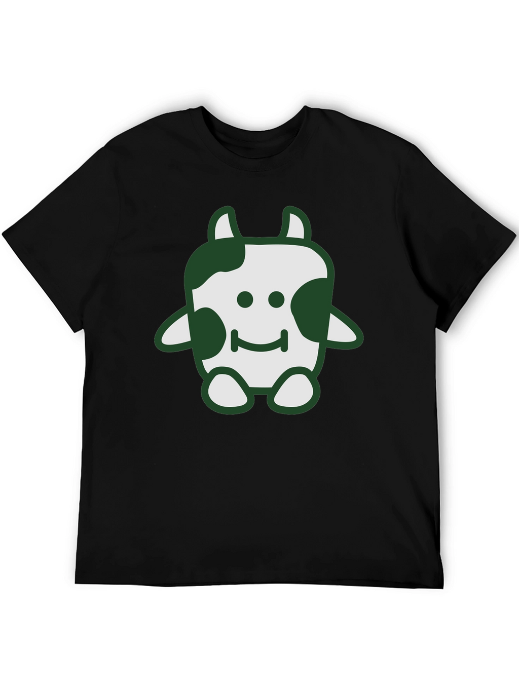 Cute Cow Graphic Tee - Soft Black Cotton T-Shirt