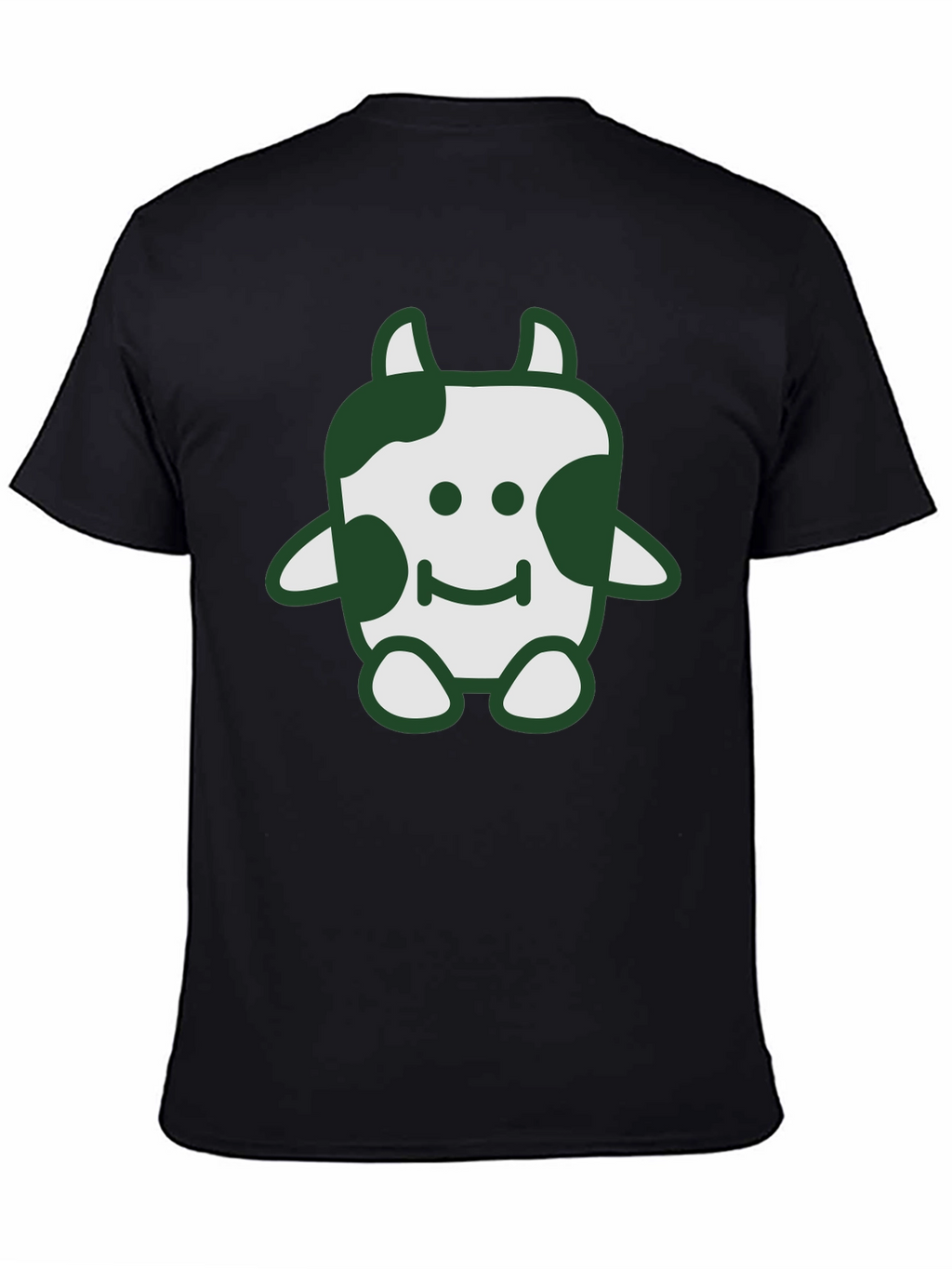 Cute Cow Graphic Tee - Soft Black Cotton T-Shirt