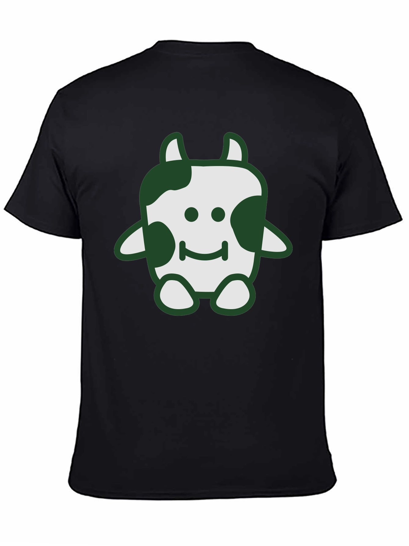 Cute Cow Graphic Tee - Soft Black Cotton T-Shirt