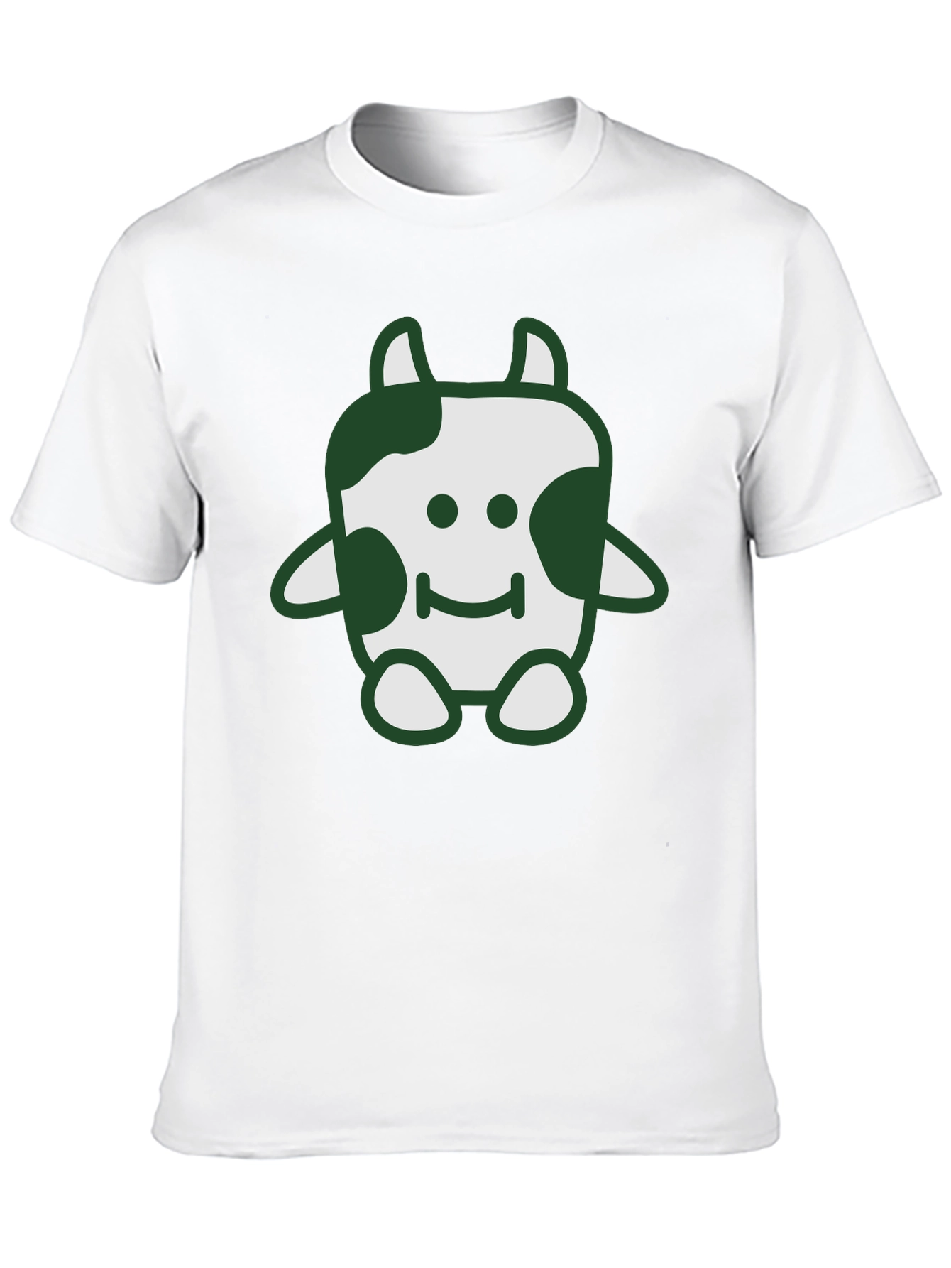 Cute Cow Graphic Tee - Soft Black Cotton T-Shirt