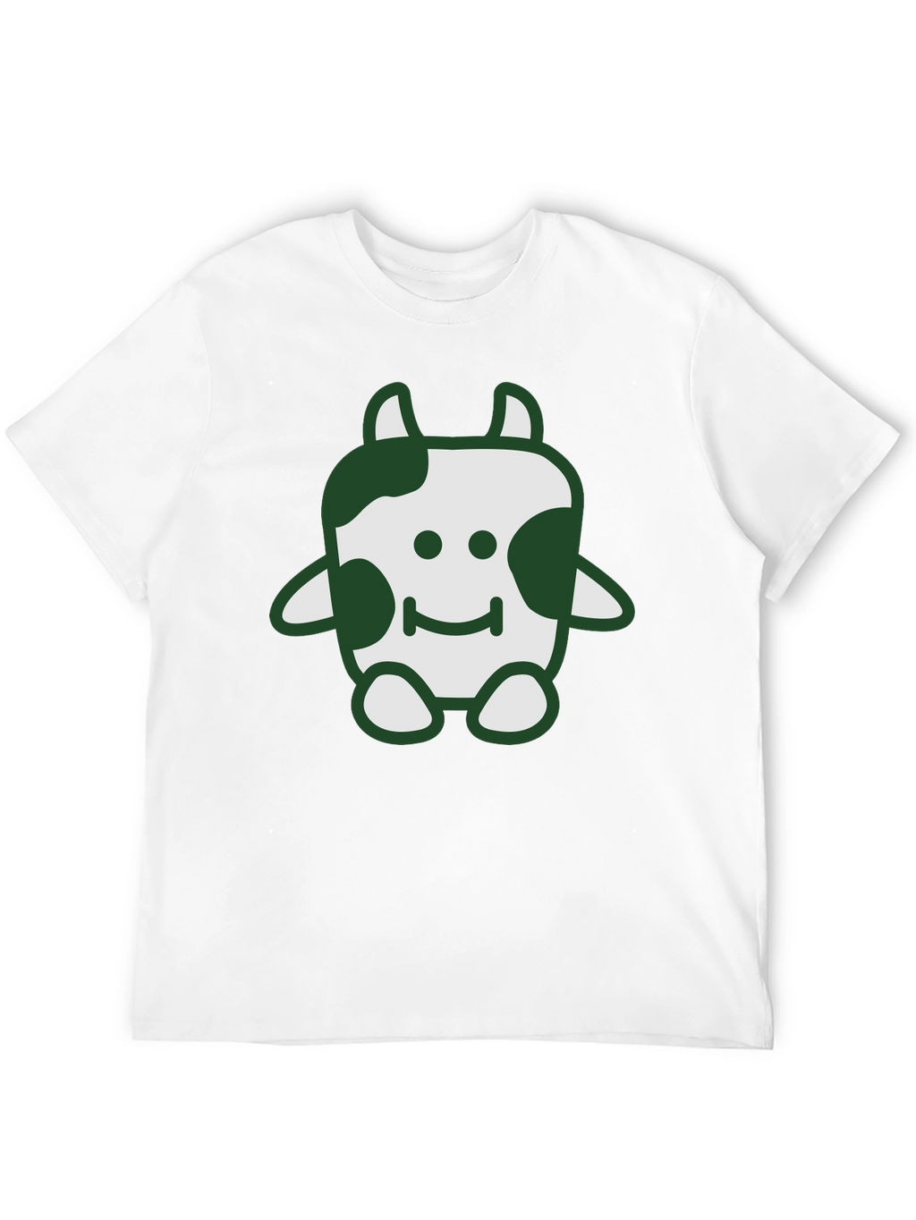 Cute Cow Graphic Tee - Soft Black Cotton T-Shirt