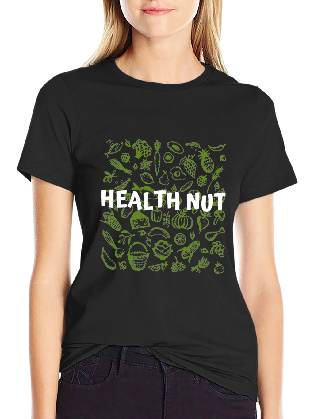 Health Nut T-Shirt - Black Graphic Tee