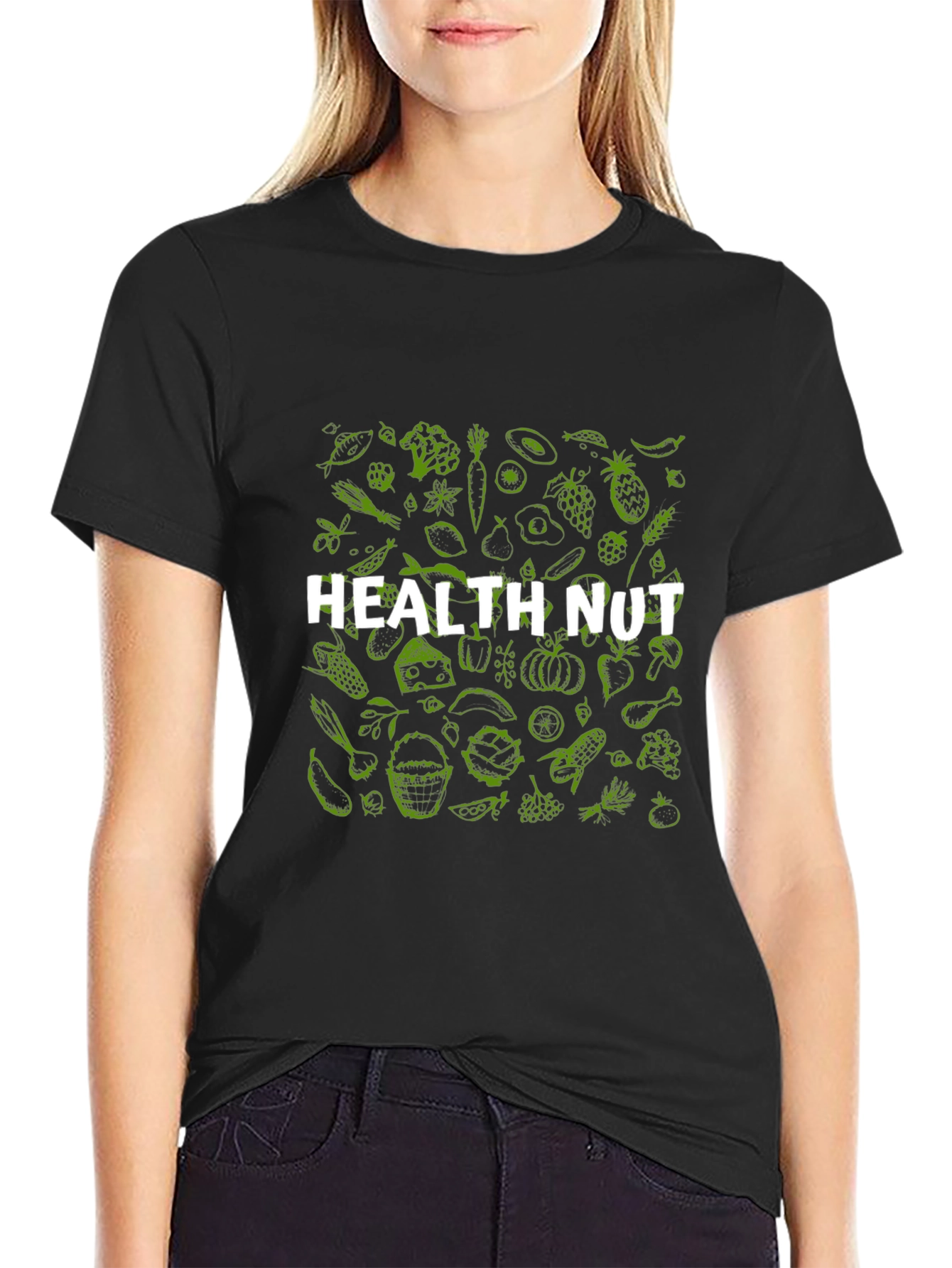 Health Nut T-Shirt - Black Graphic Tee