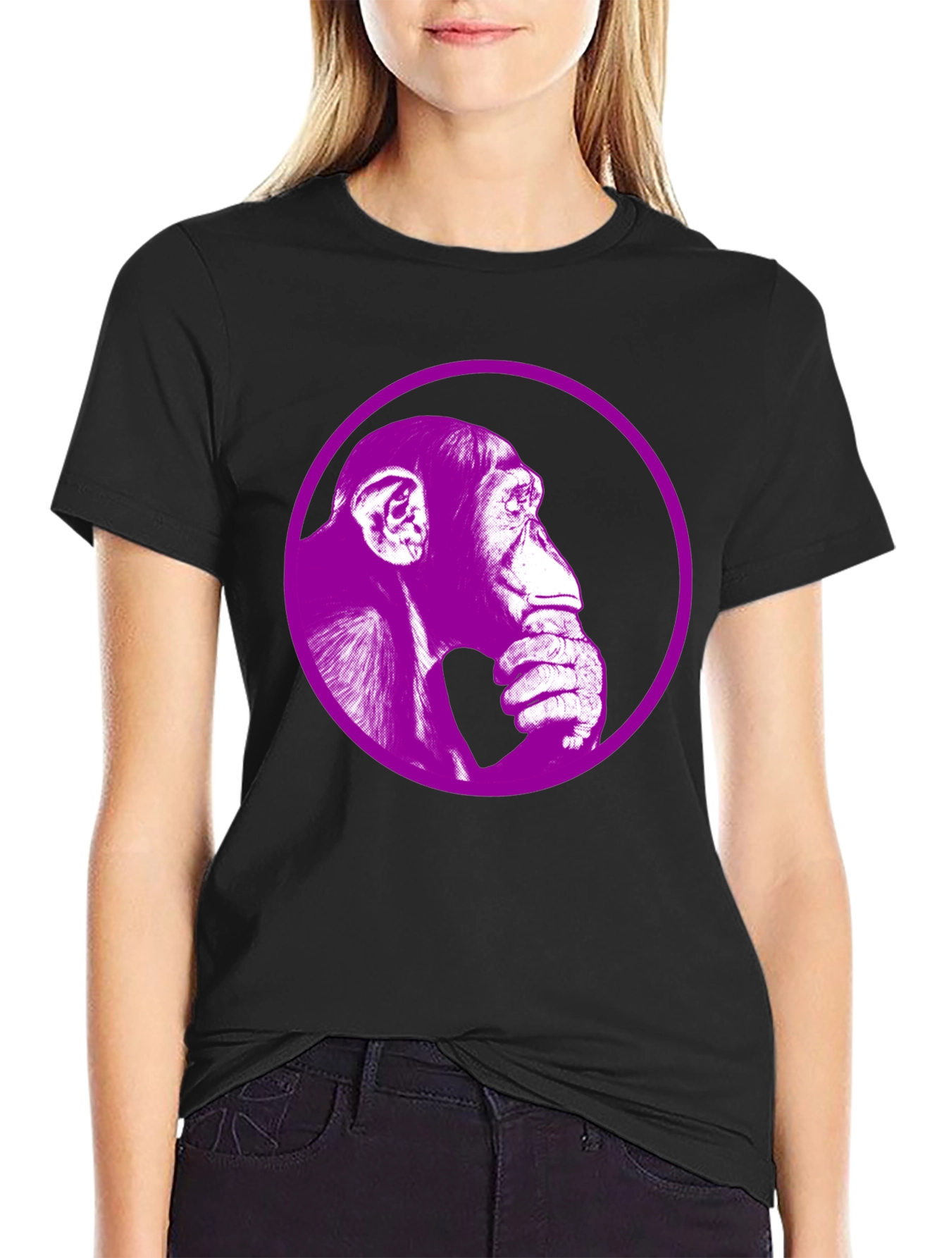 Ape Portrait Graphic Tee - Stylish Black T-Shirt