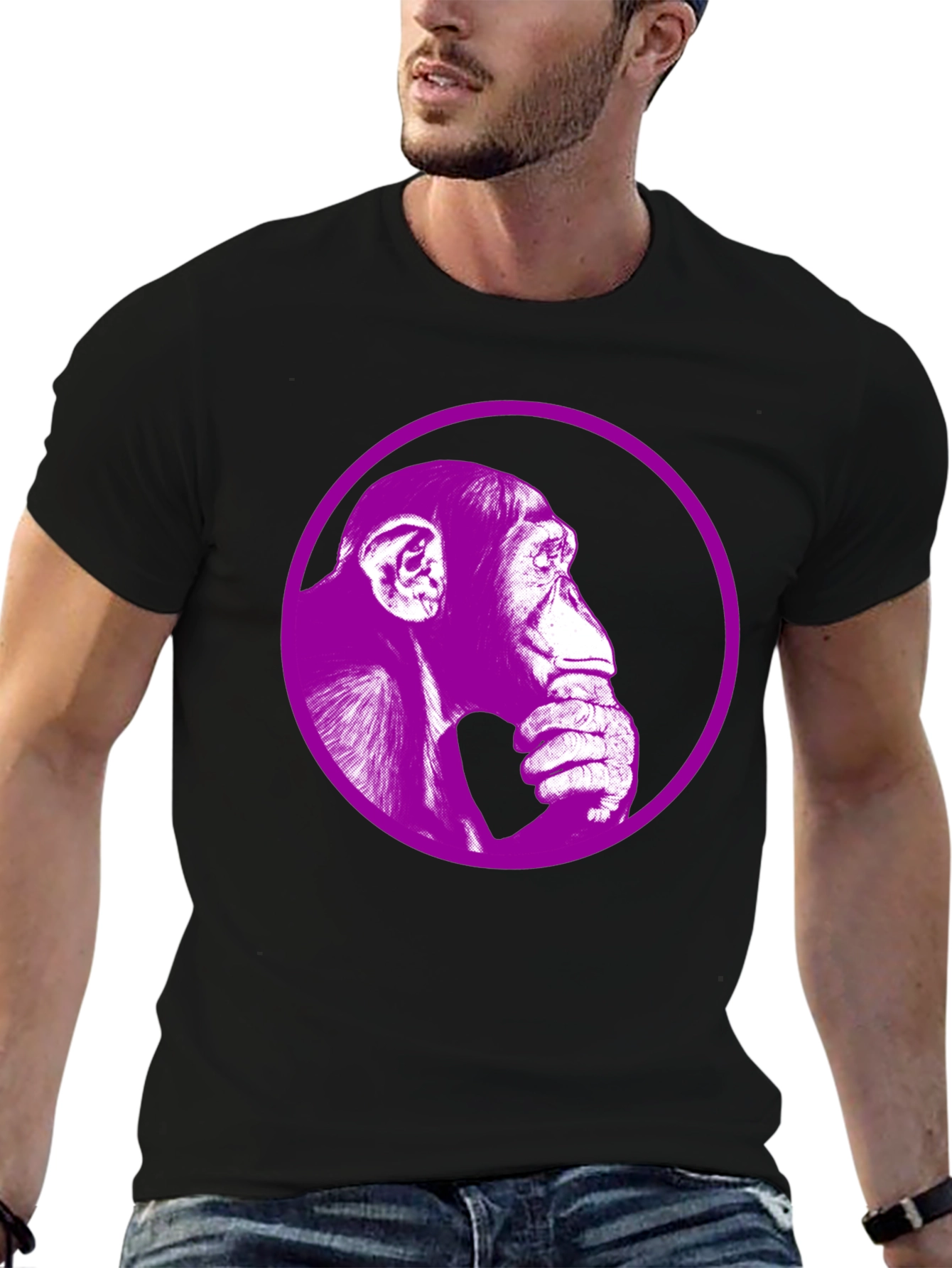 Ape Portrait Graphic Tee - Stylish Black T-Shirt