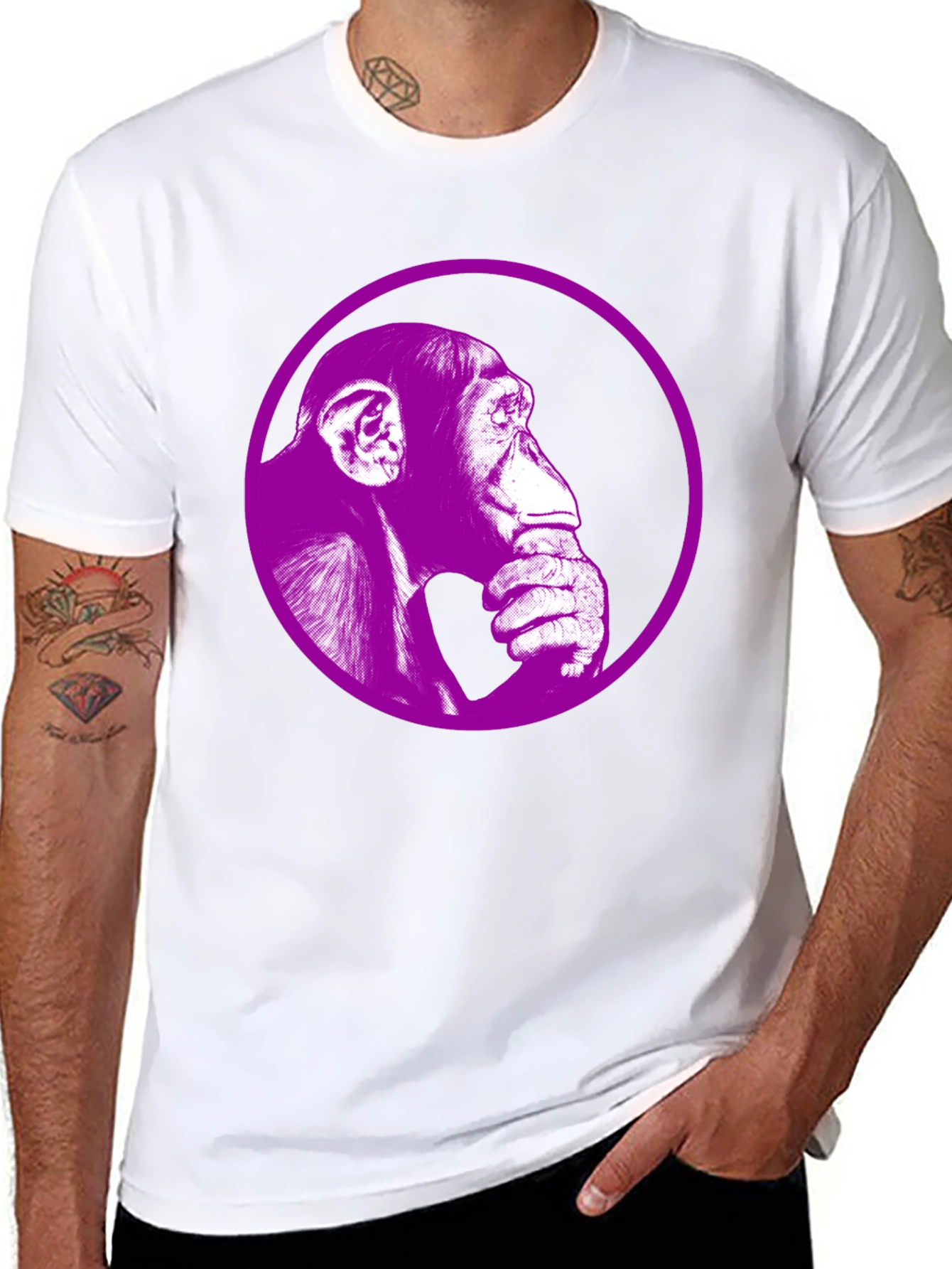 Ape Portrait Graphic Tee - Stylish Black T-Shirt