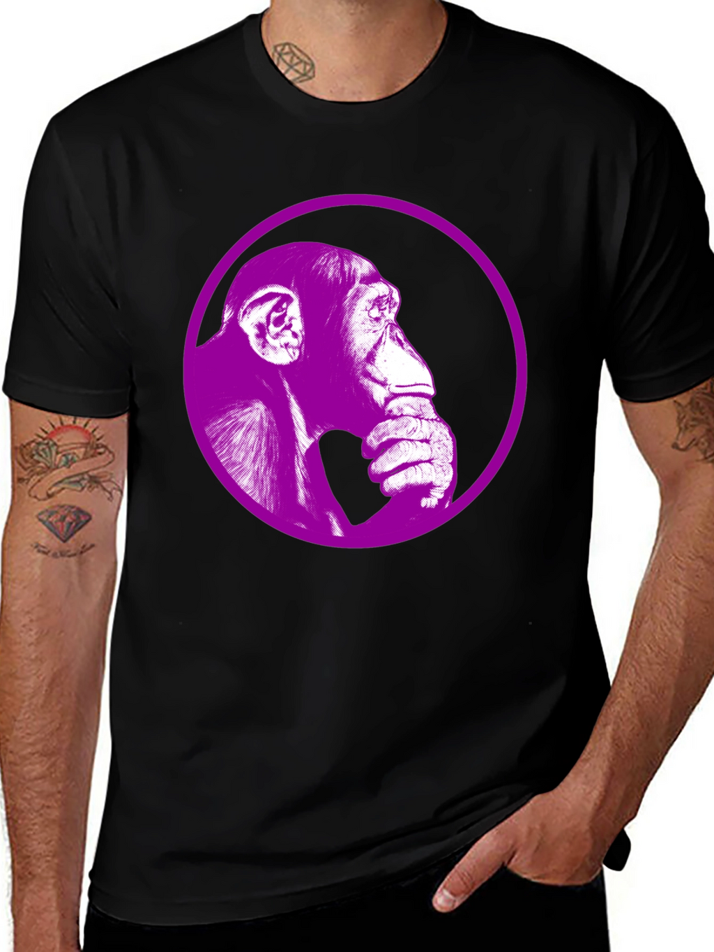 Ape Portrait Graphic Tee - Stylish Black T-Shirt