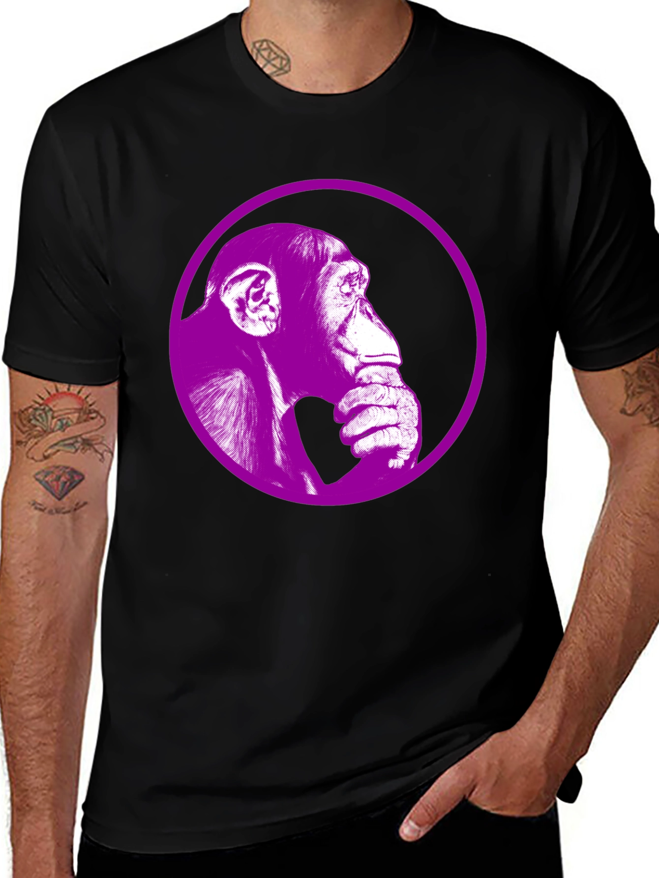 Ape Portrait Graphic Tee - Stylish Black T-Shirt