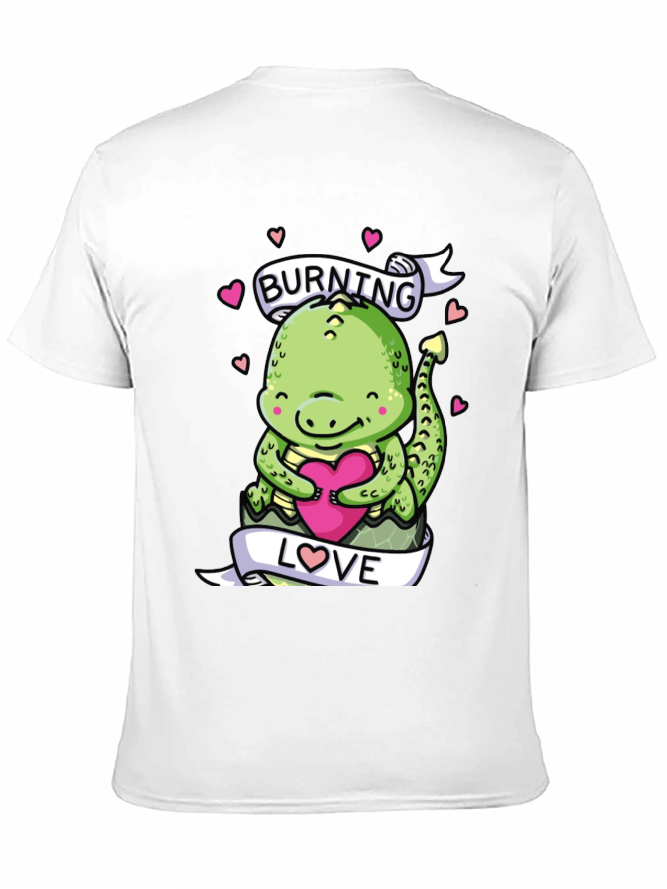 Burning Love Dinosaur Graphic T-Shirt