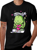 Burning Love Dinosaur Graphic T-Shirt