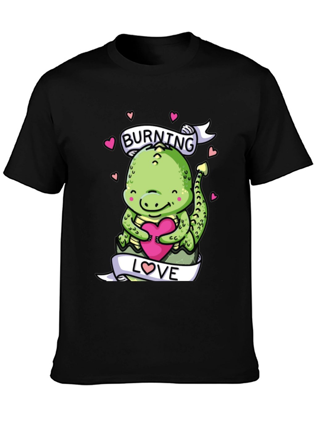 Burning Love Dinosaur Graphic T-Shirt