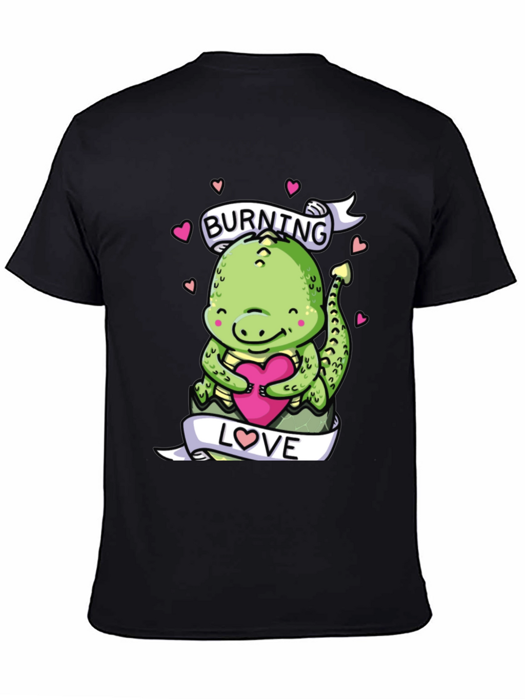 Burning Love Dinosaur Graphic T-Shirt