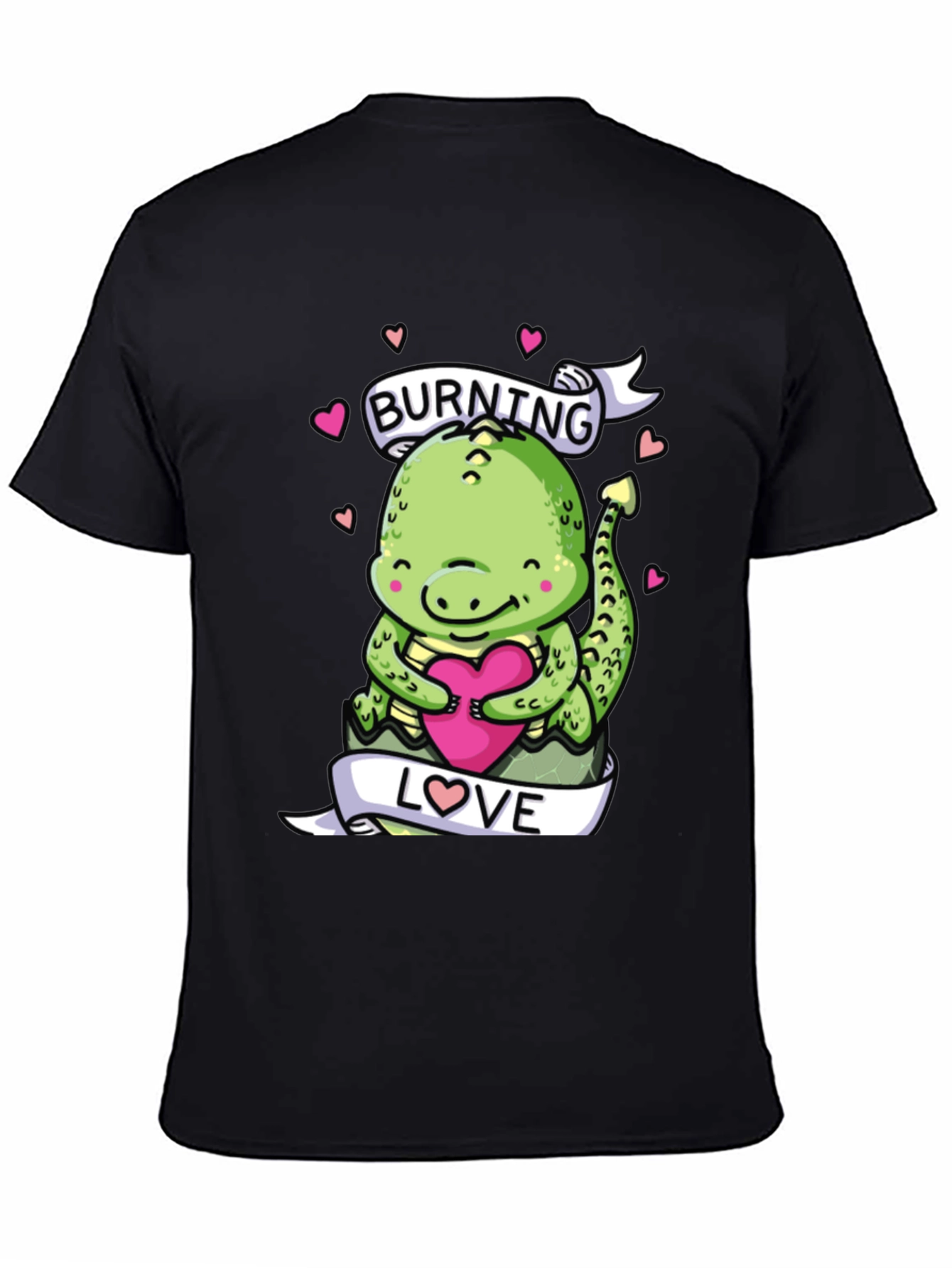 Burning Love Dinosaur Graphic T-Shirt