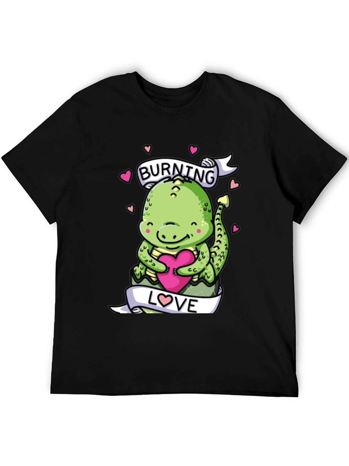 Burning Love Dinosaur Graphic T-Shirt