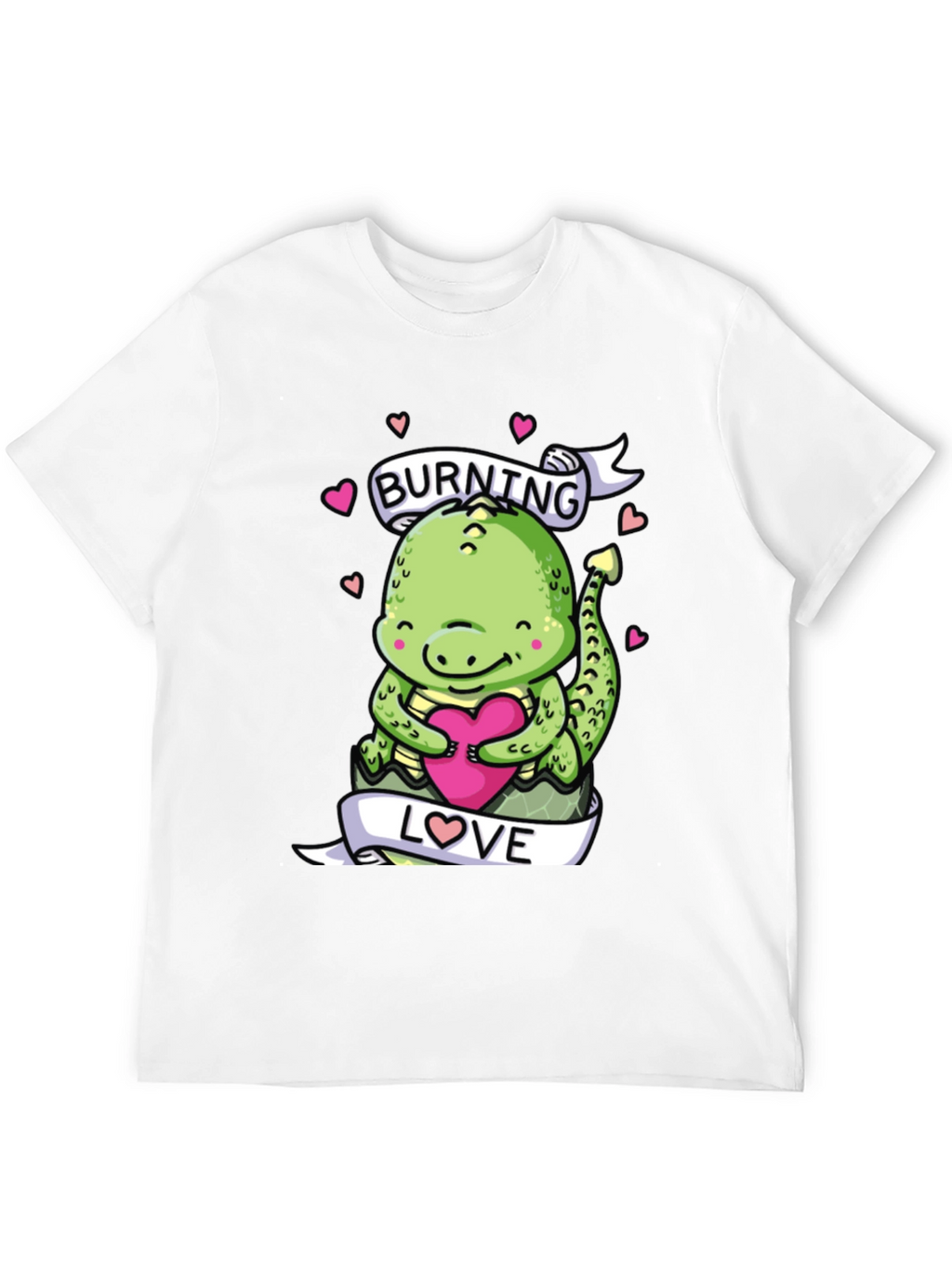 Burning Love Dinosaur Graphic T-Shirt