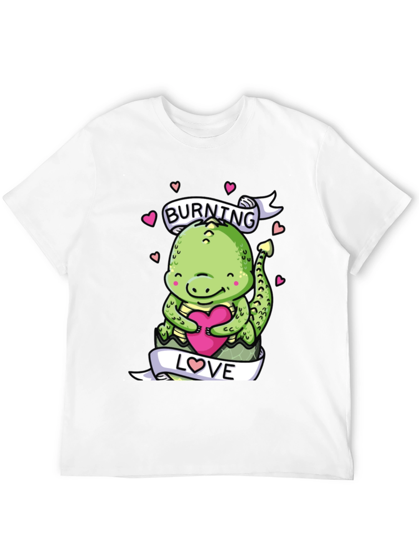 Burning Love Dinosaur Graphic T-Shirt