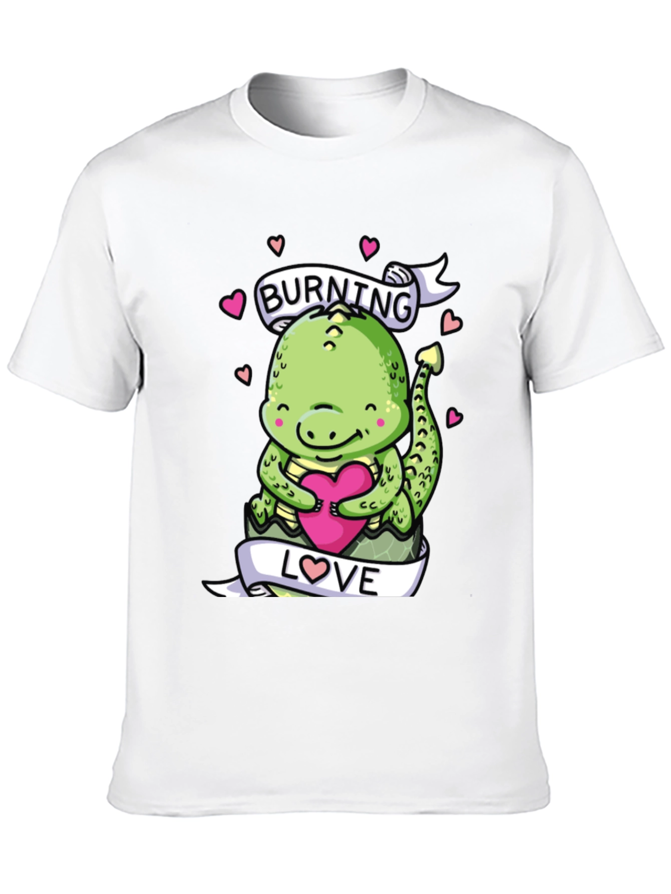 Burning Love Dinosaur Graphic T-Shirt